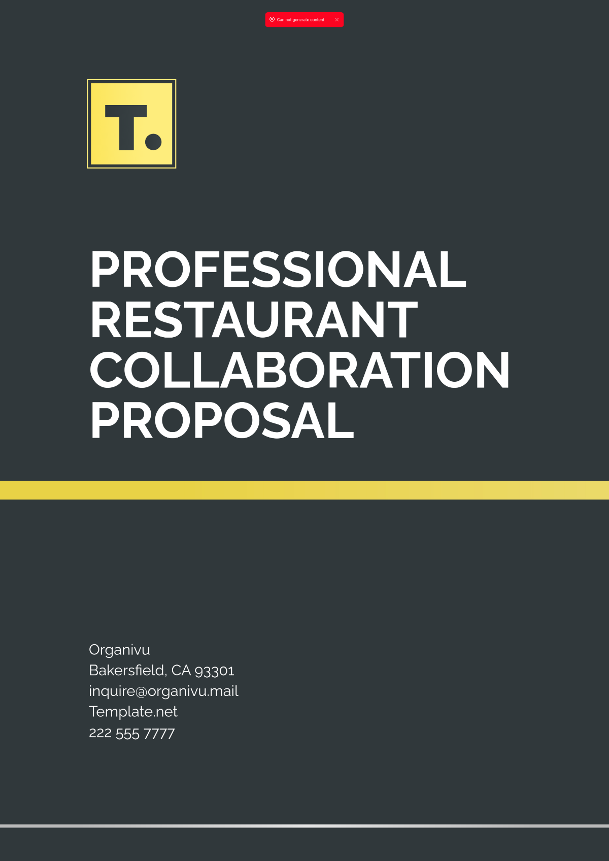 Professional Restaurant Collaboration Proposal Template - Edit Online & Download