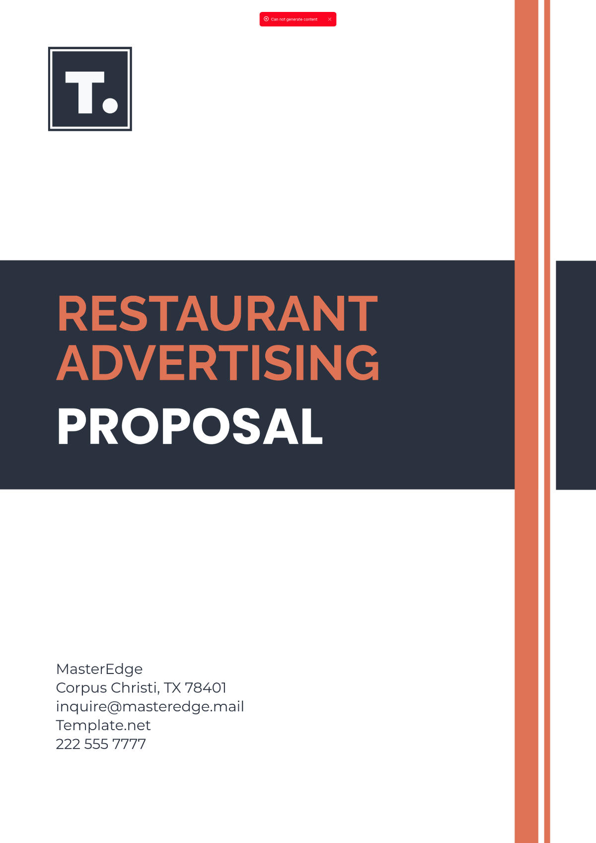 Restaurant Advertising  Proposal Template - Edit Online & Download