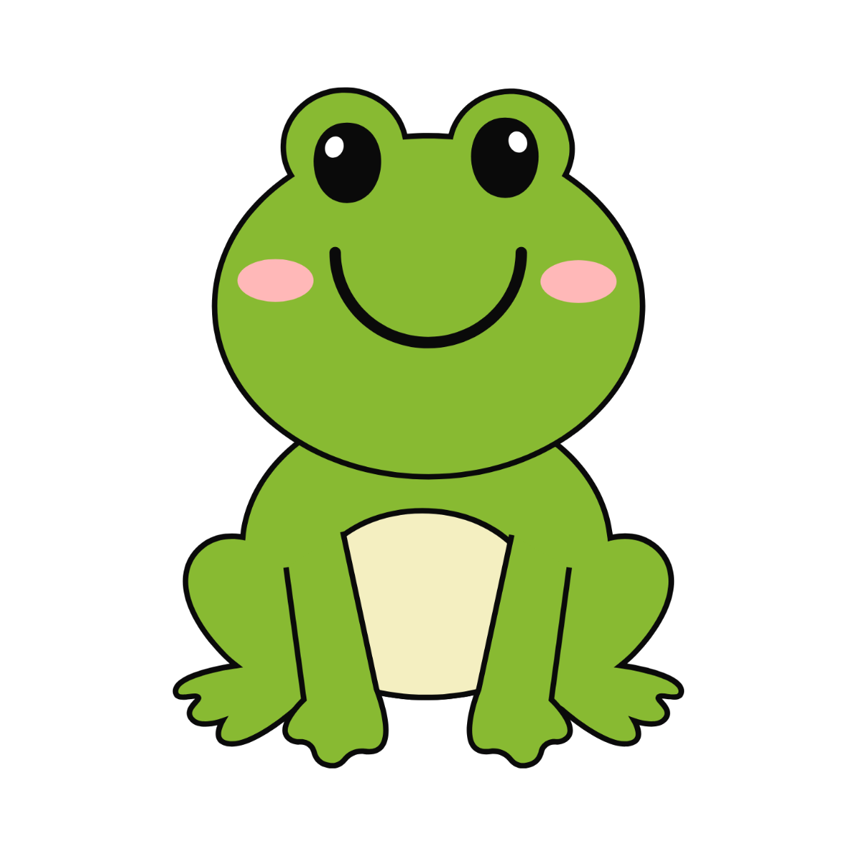 Free Simple Frog Clipart Template