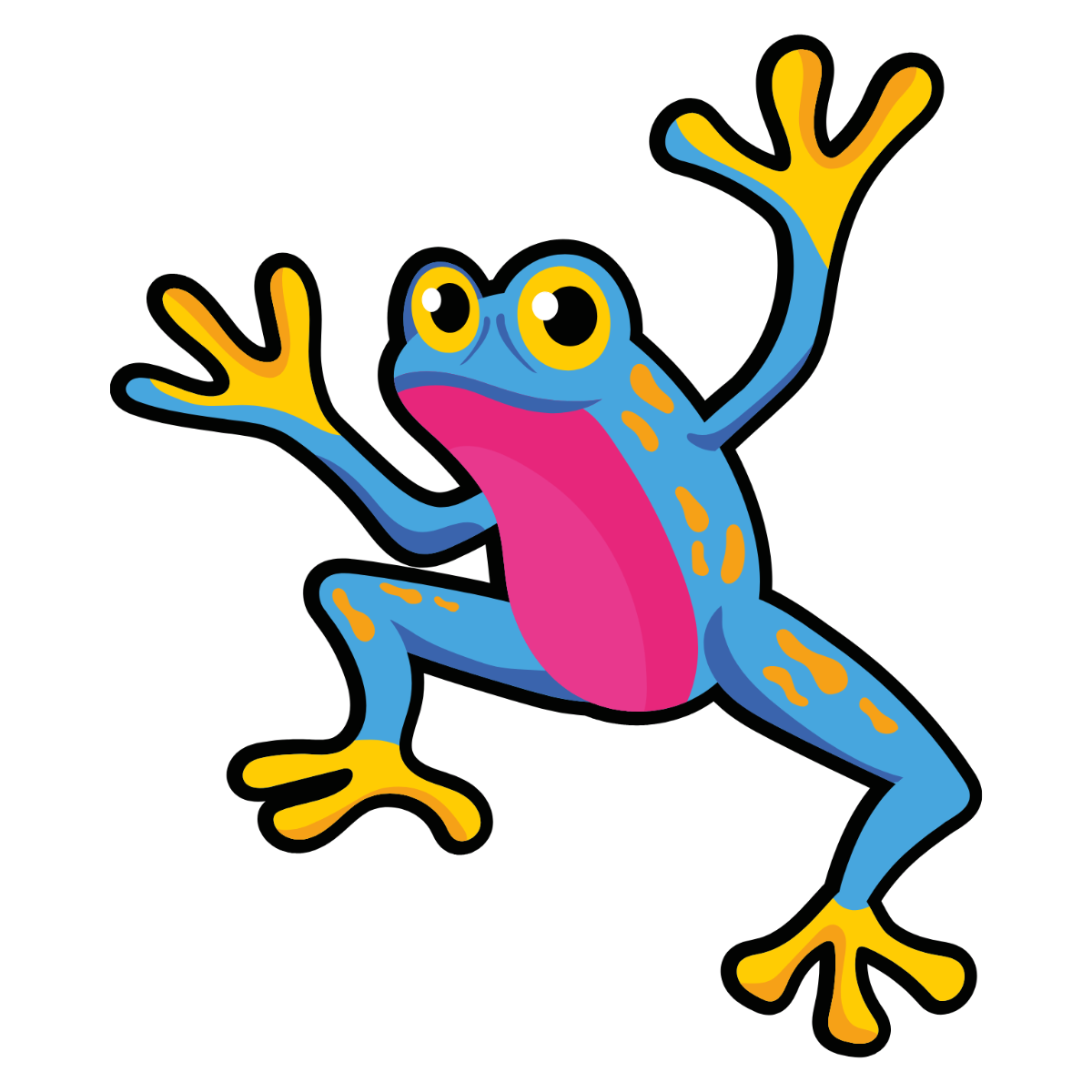 Free Colorful Frog Clipart Template