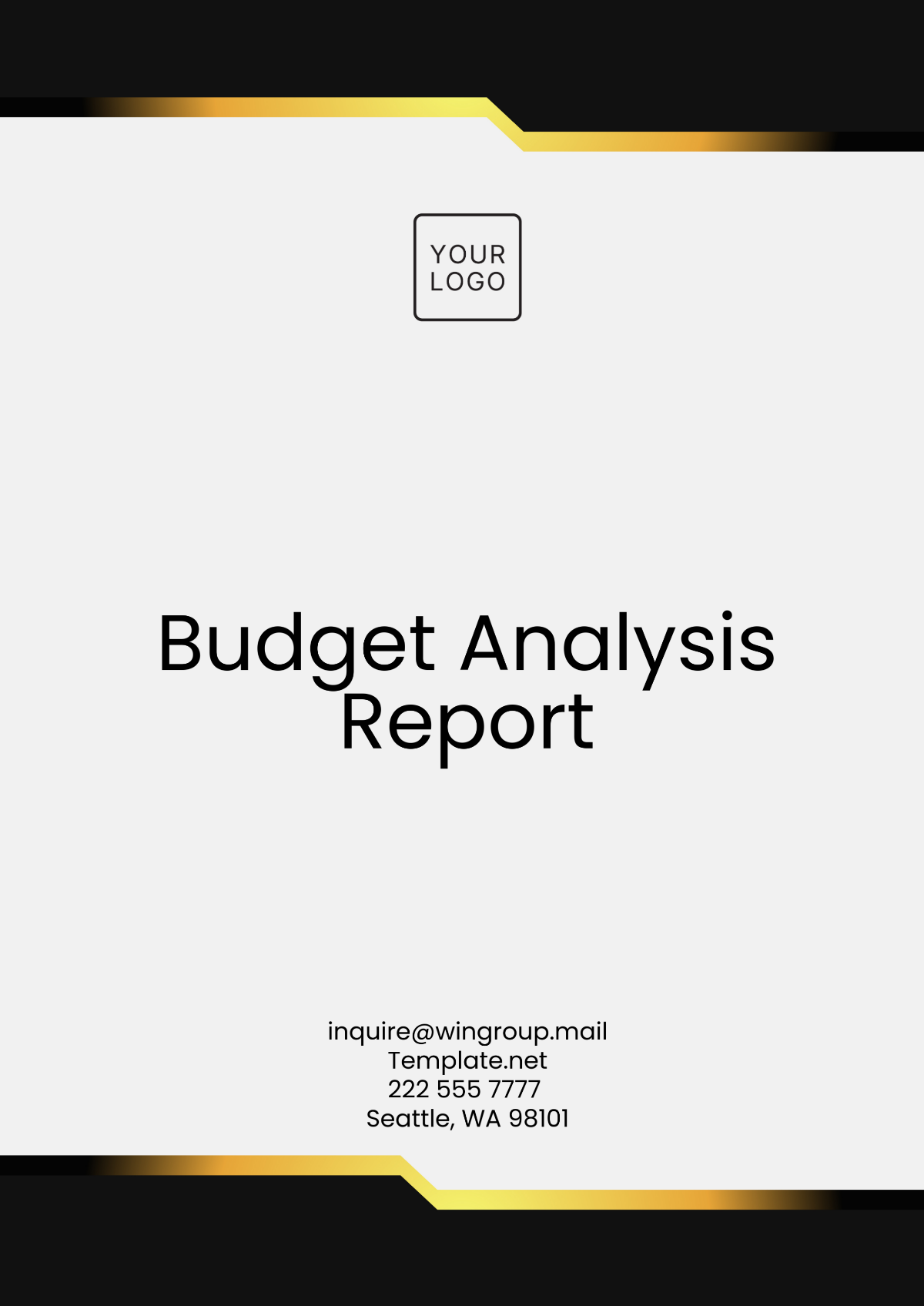 Sample Budget Analysis Report Template - Edit Online & Download