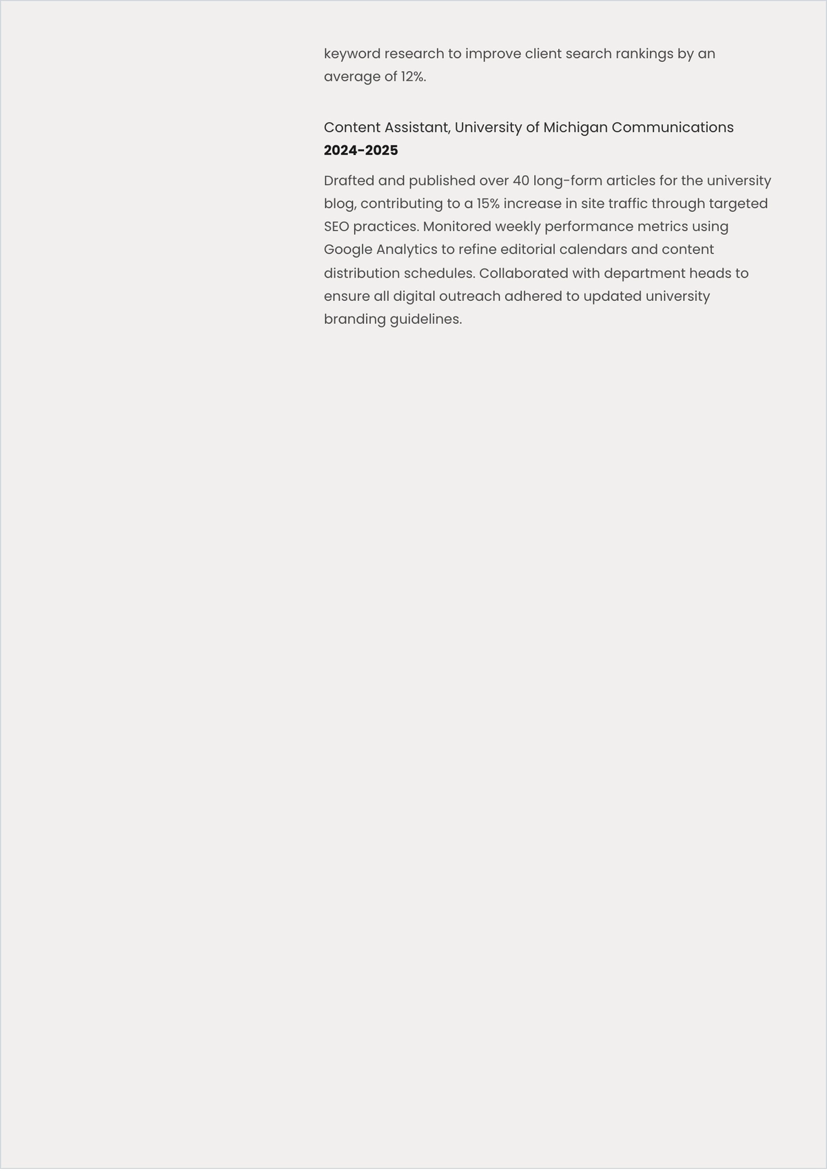 Free Functional ATS Resume for Recent Graduate Template