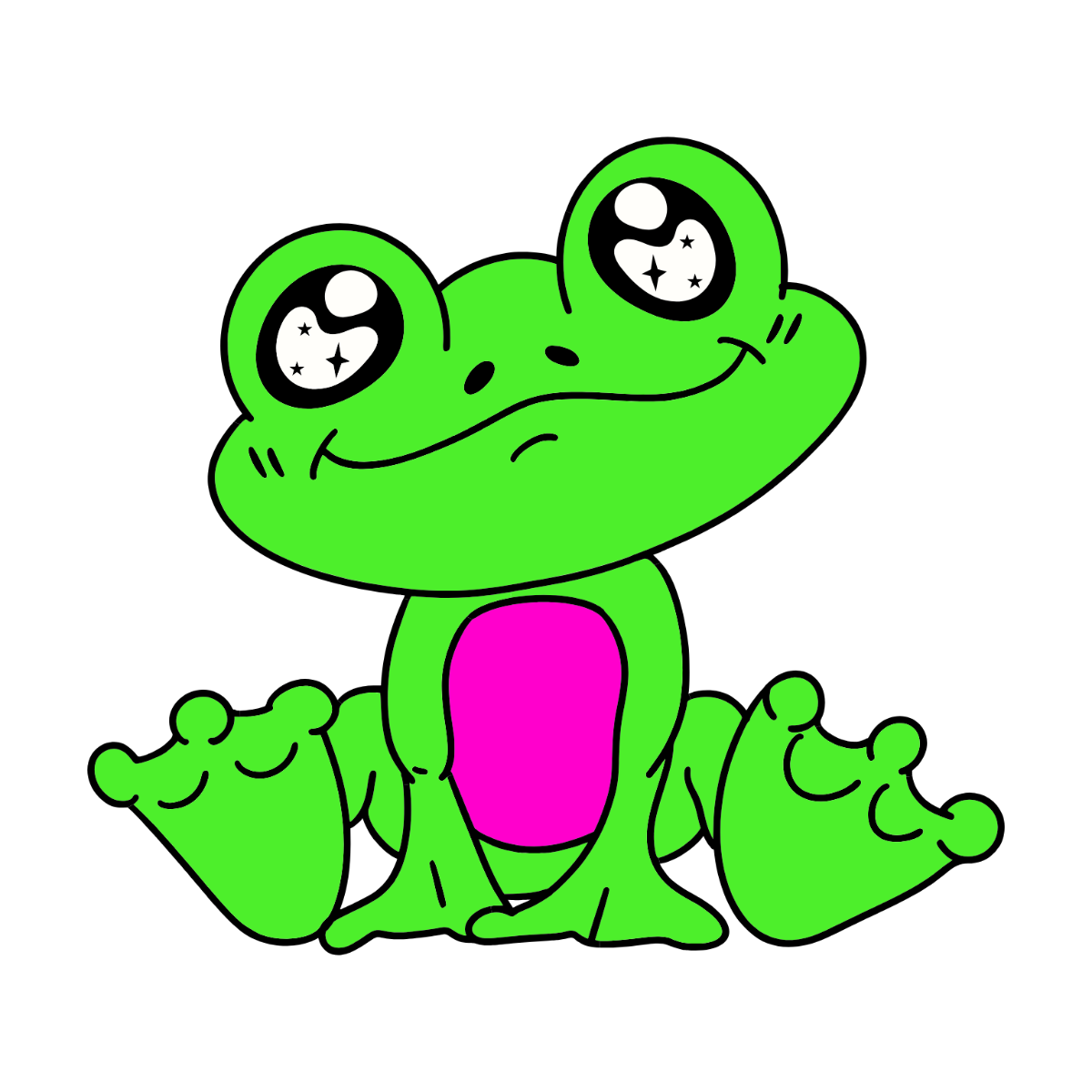 Free Cute Frog Clipart Template