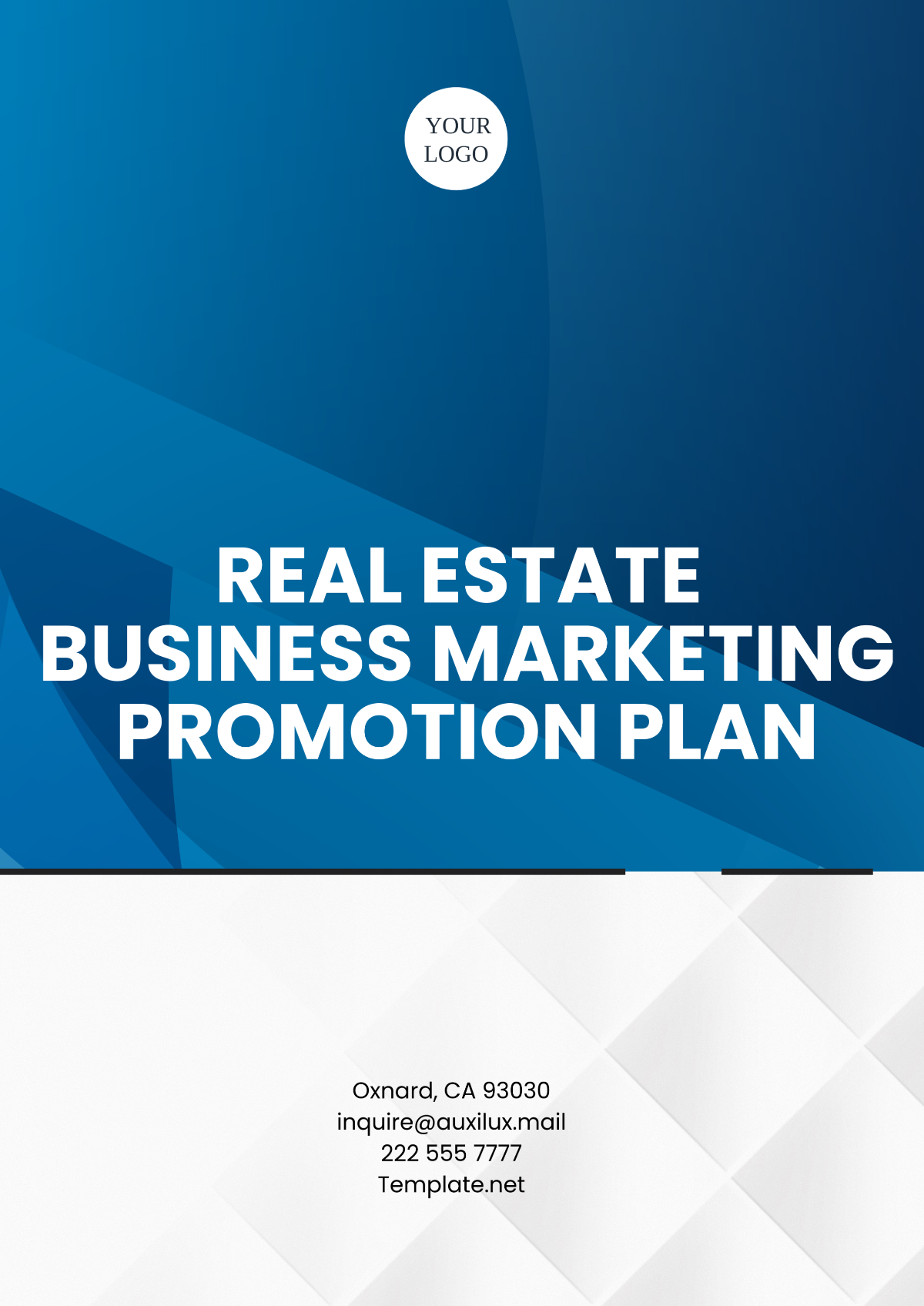 Real Estate Business Marketing Promotion Plan Template - Edit Online & Download