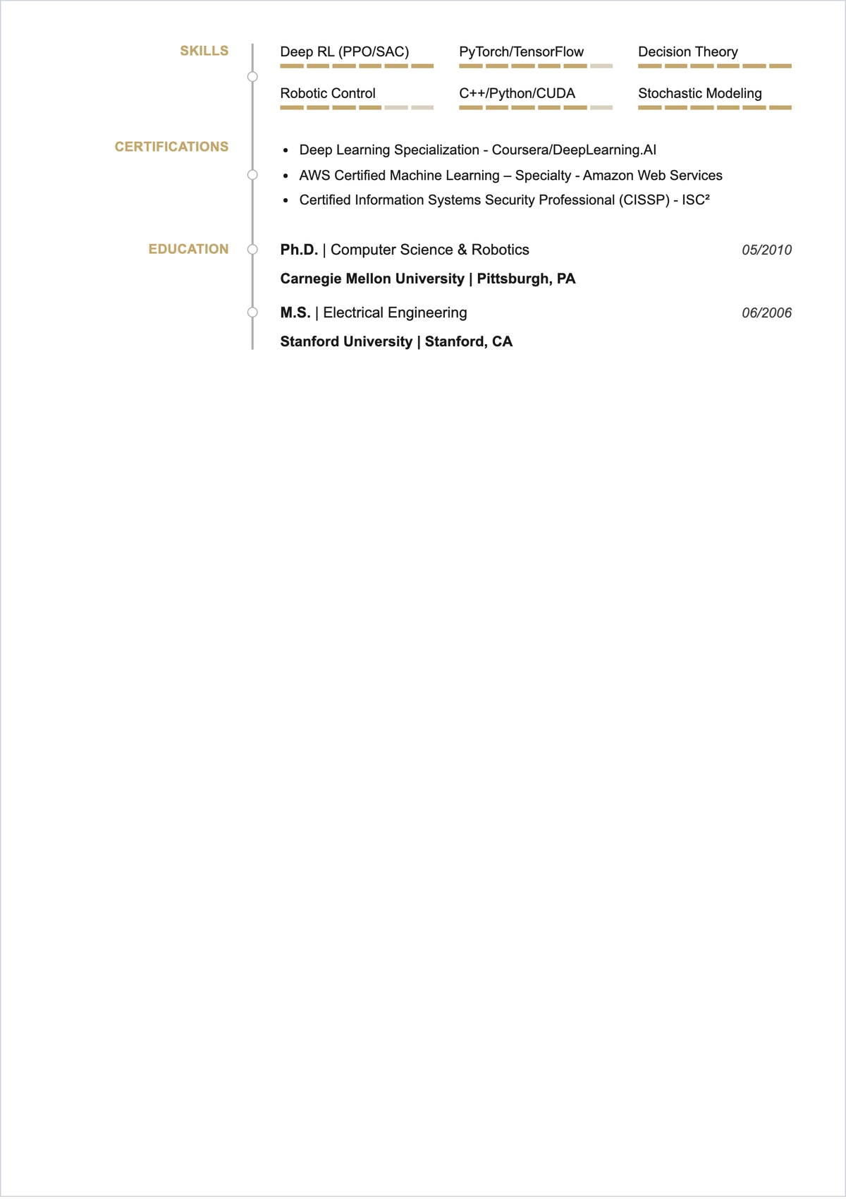 Free Academic Professional Functional ATS Resume Template