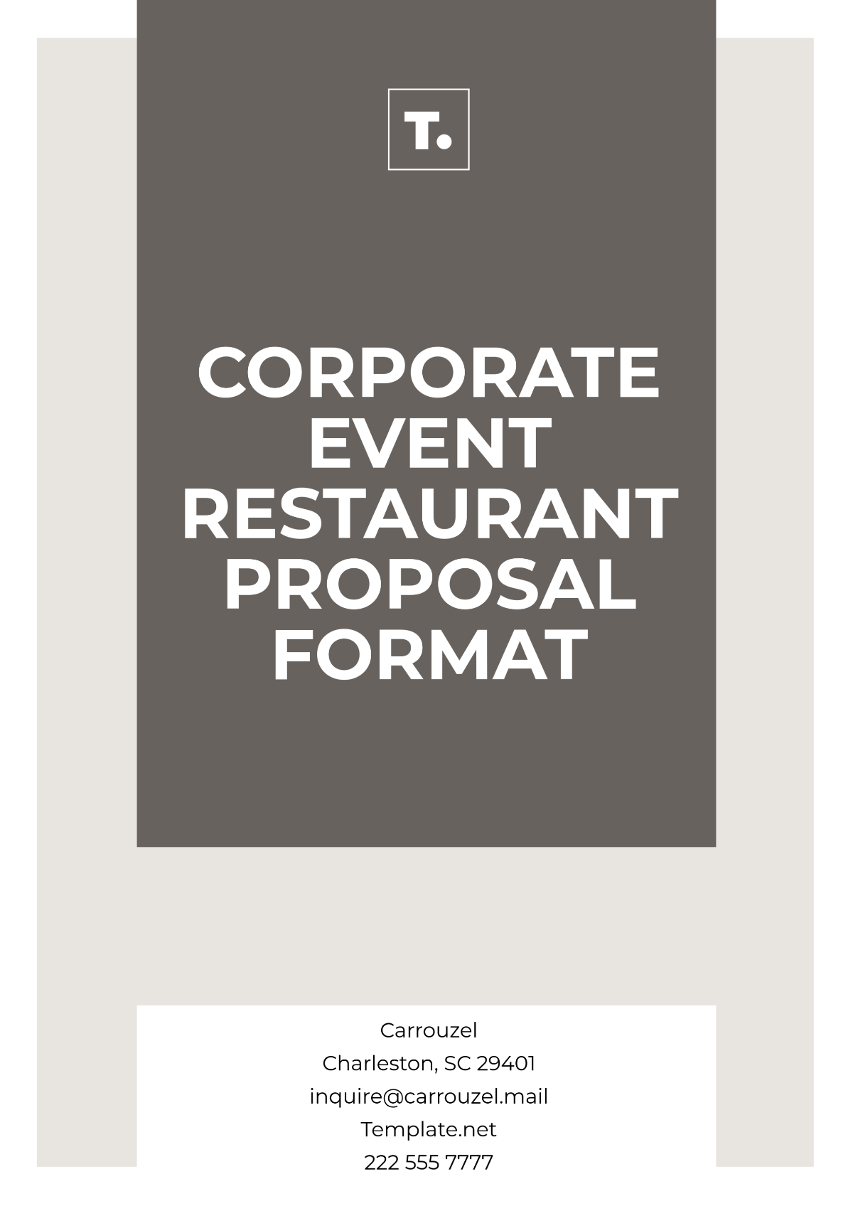 Corporate Event Restaurant Proposal Format Template - Edit Online & Download