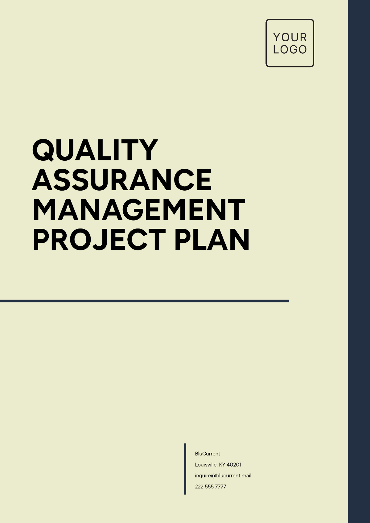 Quality Assurance Management Project Plan Template - Edit Online & Download