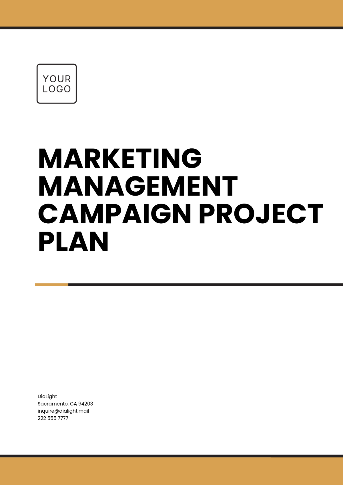 Marketing Management Campaign Project Plan Template - Edit Online & Download