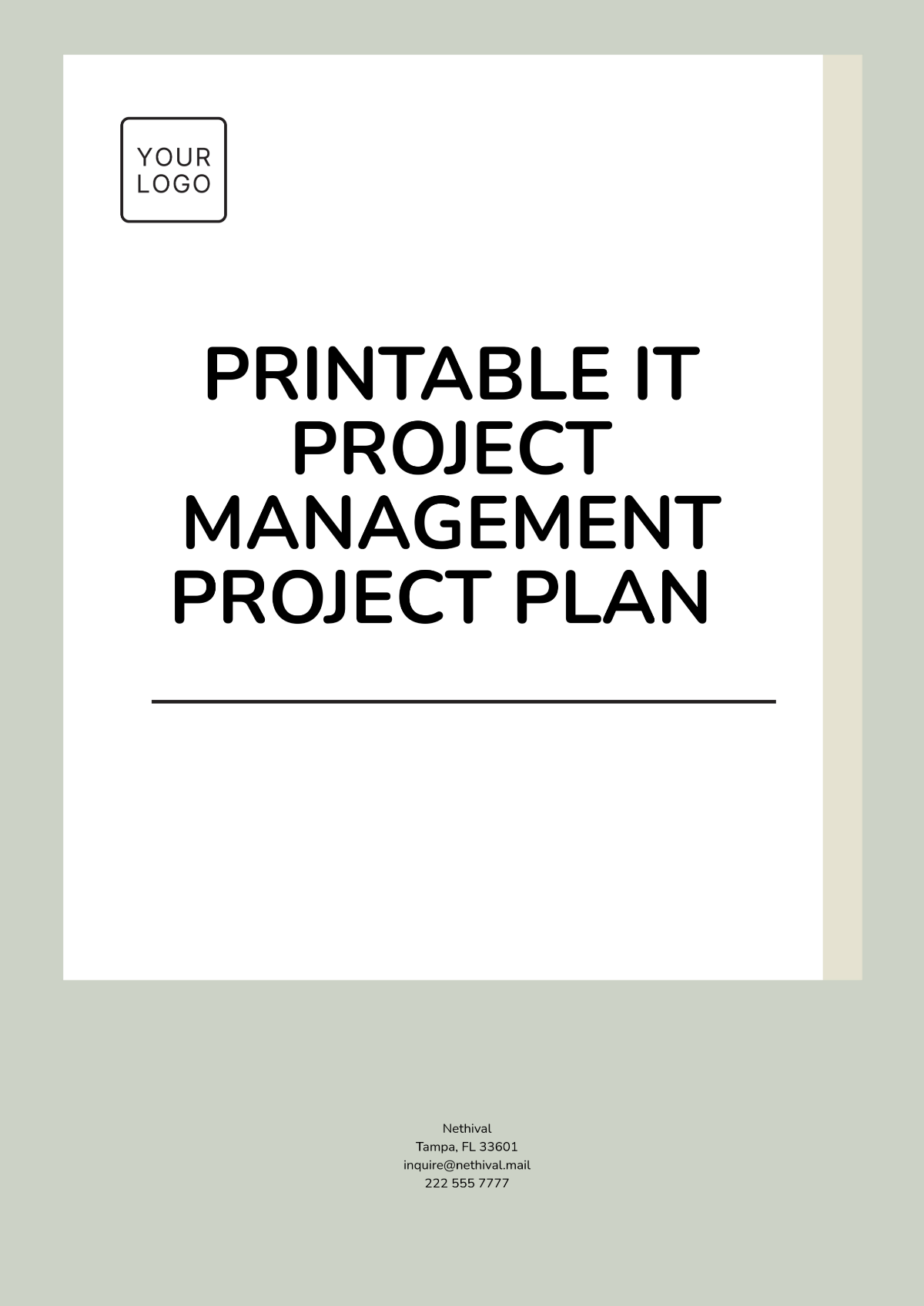 Printable IT Project Management Project Plan Template - Edit Online & Download