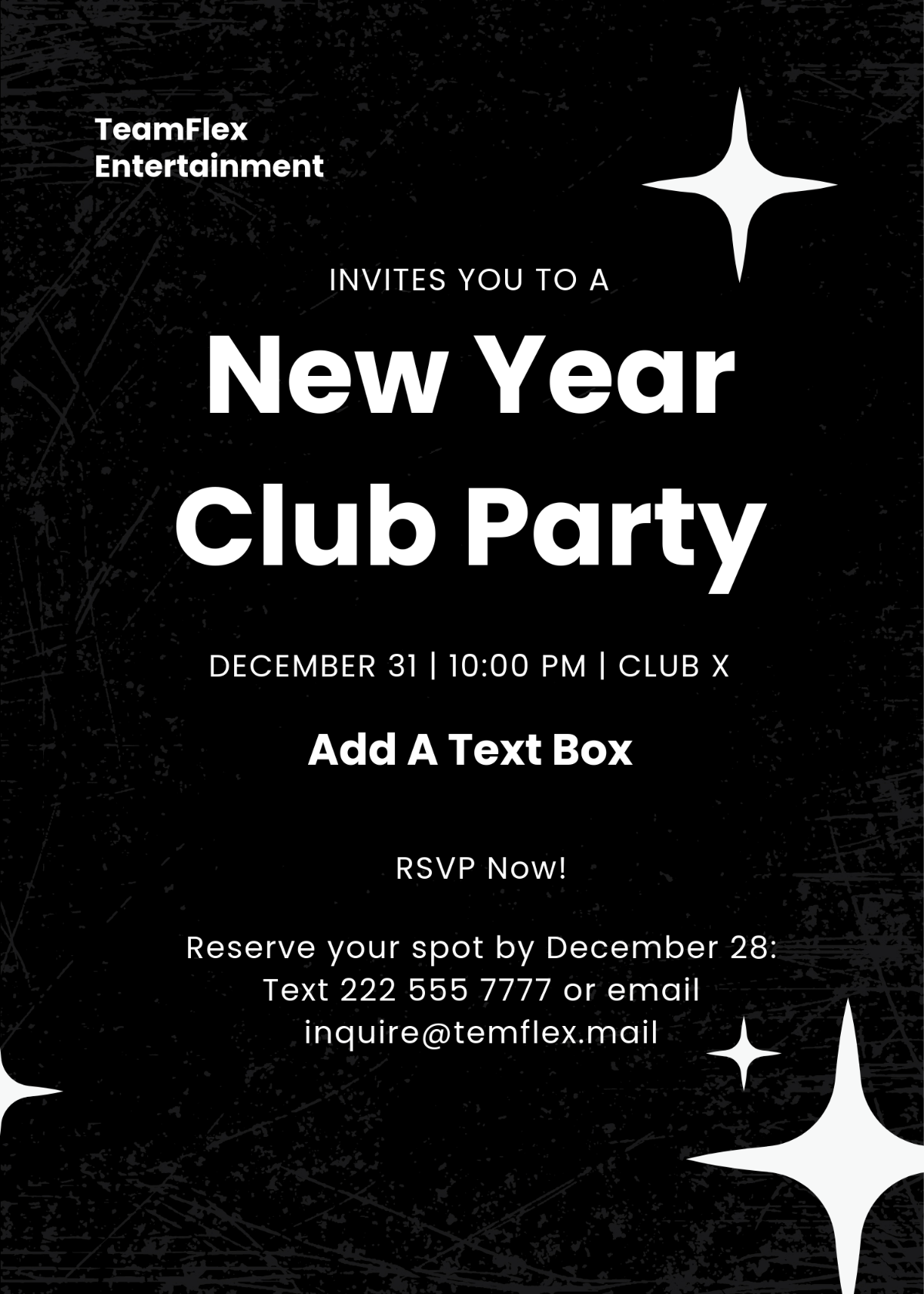 Free Club Party New Year Invitation Template - Edit Online & Download