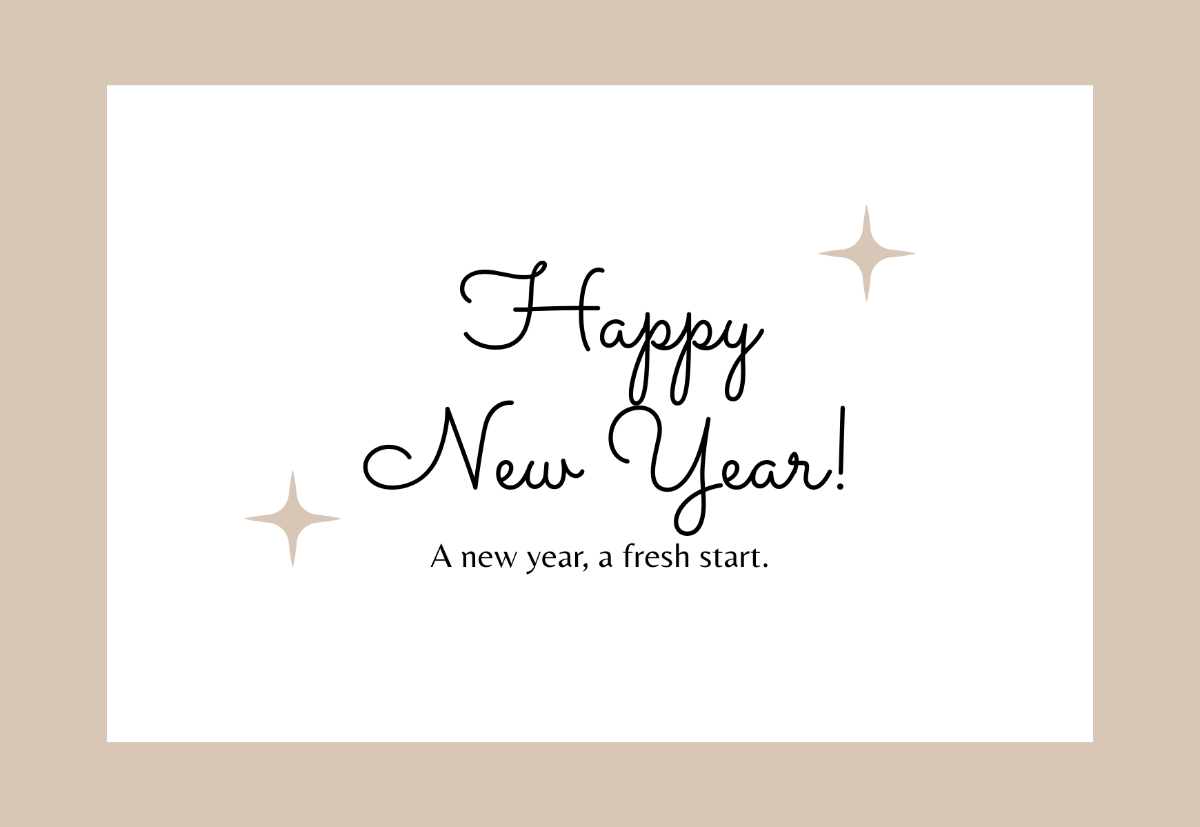 Free Minimalist Happy New Year Card Template - Edit Online & Download