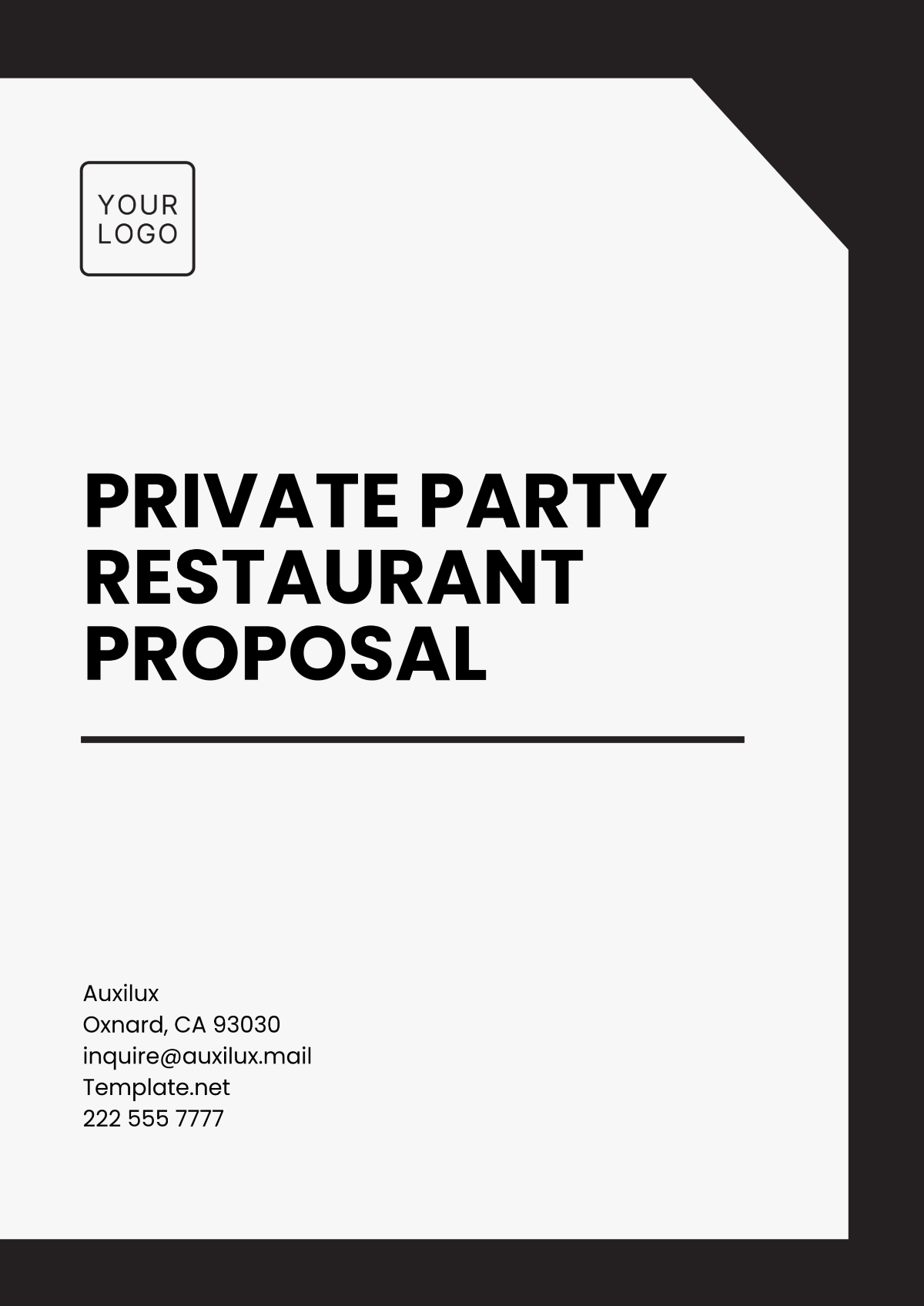 Private Party Restaurant Proposal Template - Edit Online & Download