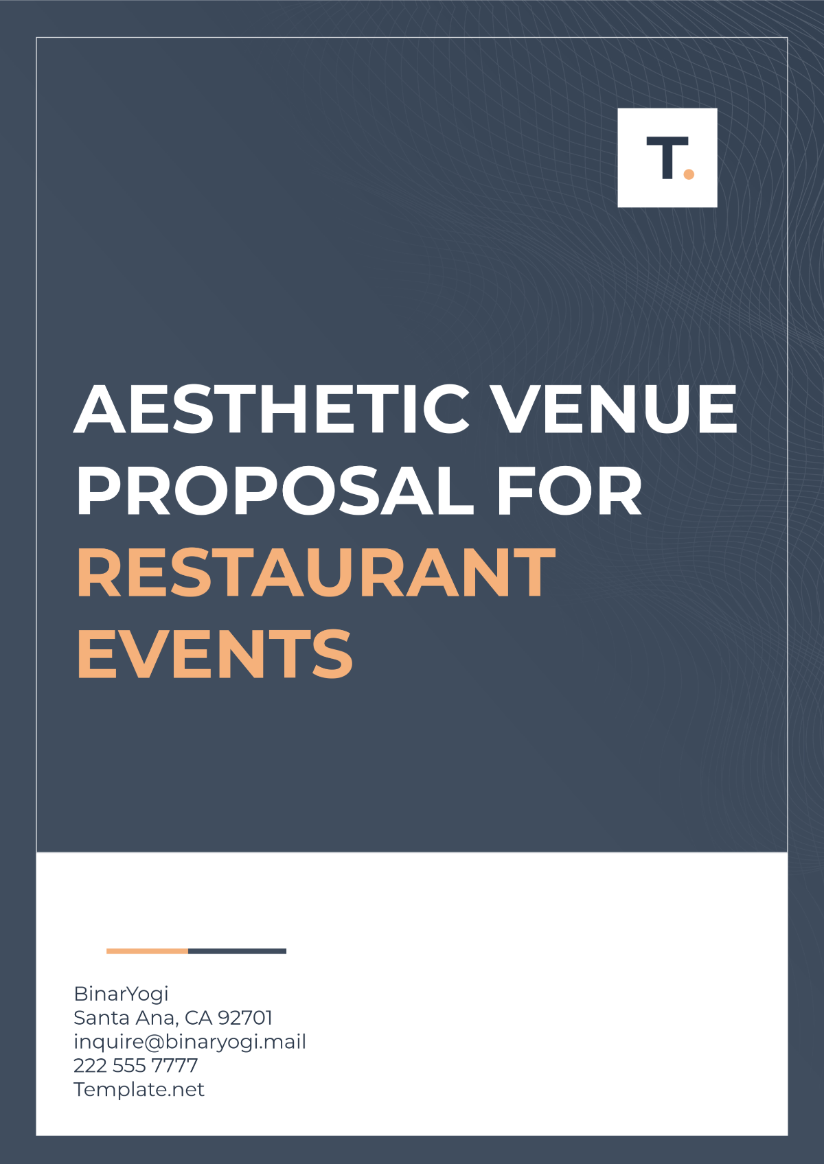 Aesthetic Venue Proposal for Restaurant Events Template - Edit Online & Download