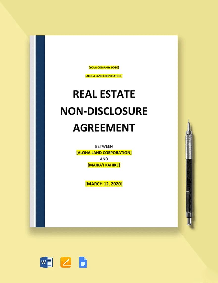 Commercial Real Estate Non-Disclosure Agreement Template