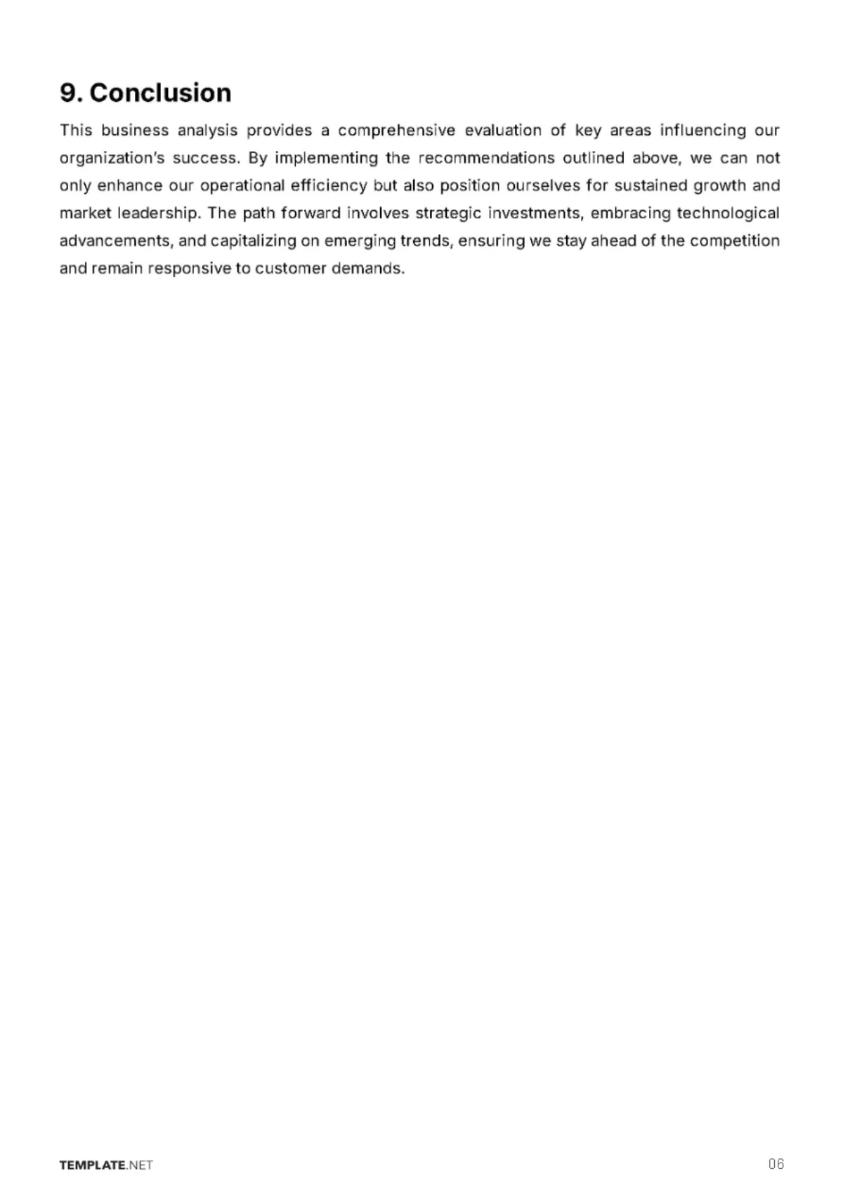 Free Simple Business Analysis Report Template to Edit Online
