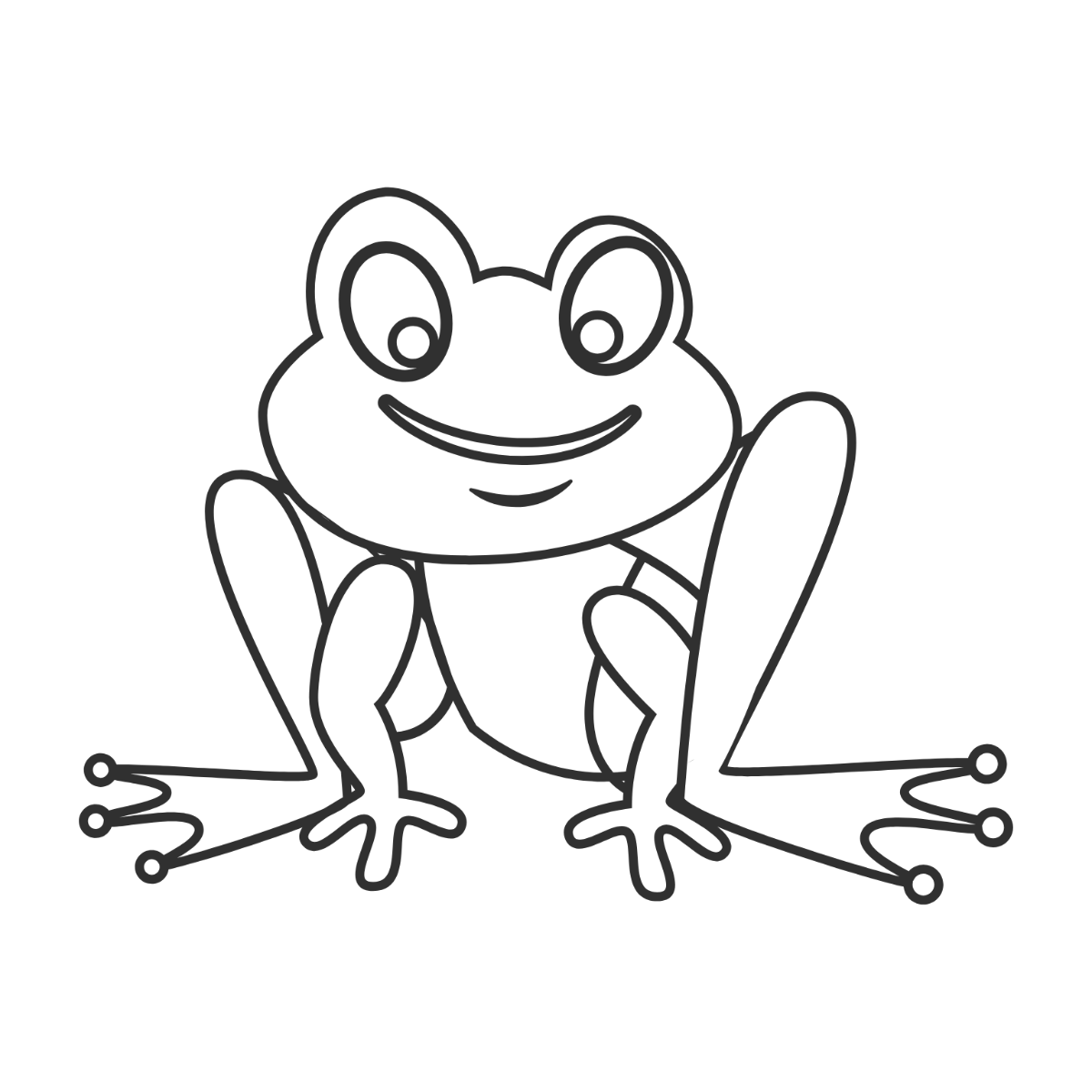 Free Frog Outline Clipart Template