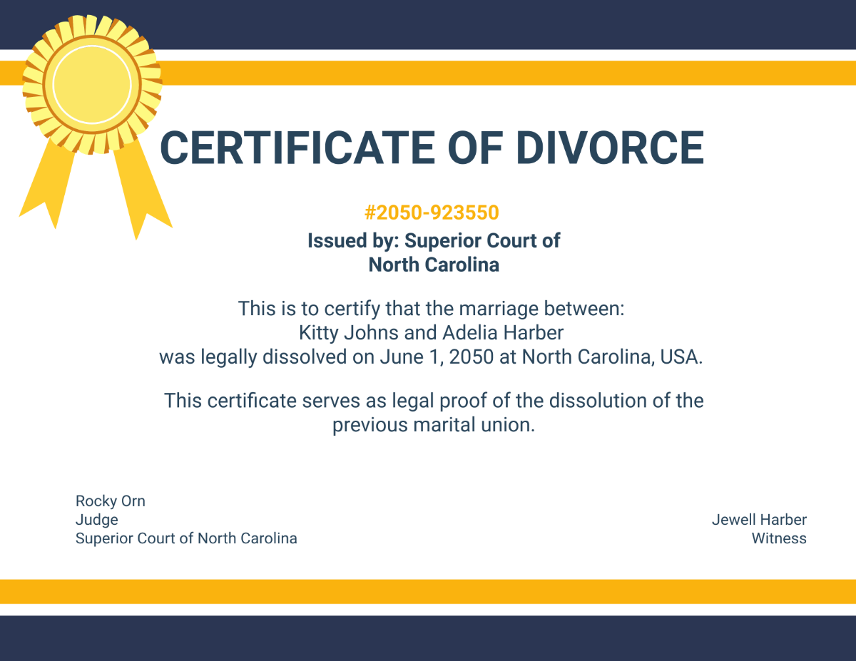 Professional Divorce Certficate Template - Edit Online & Download