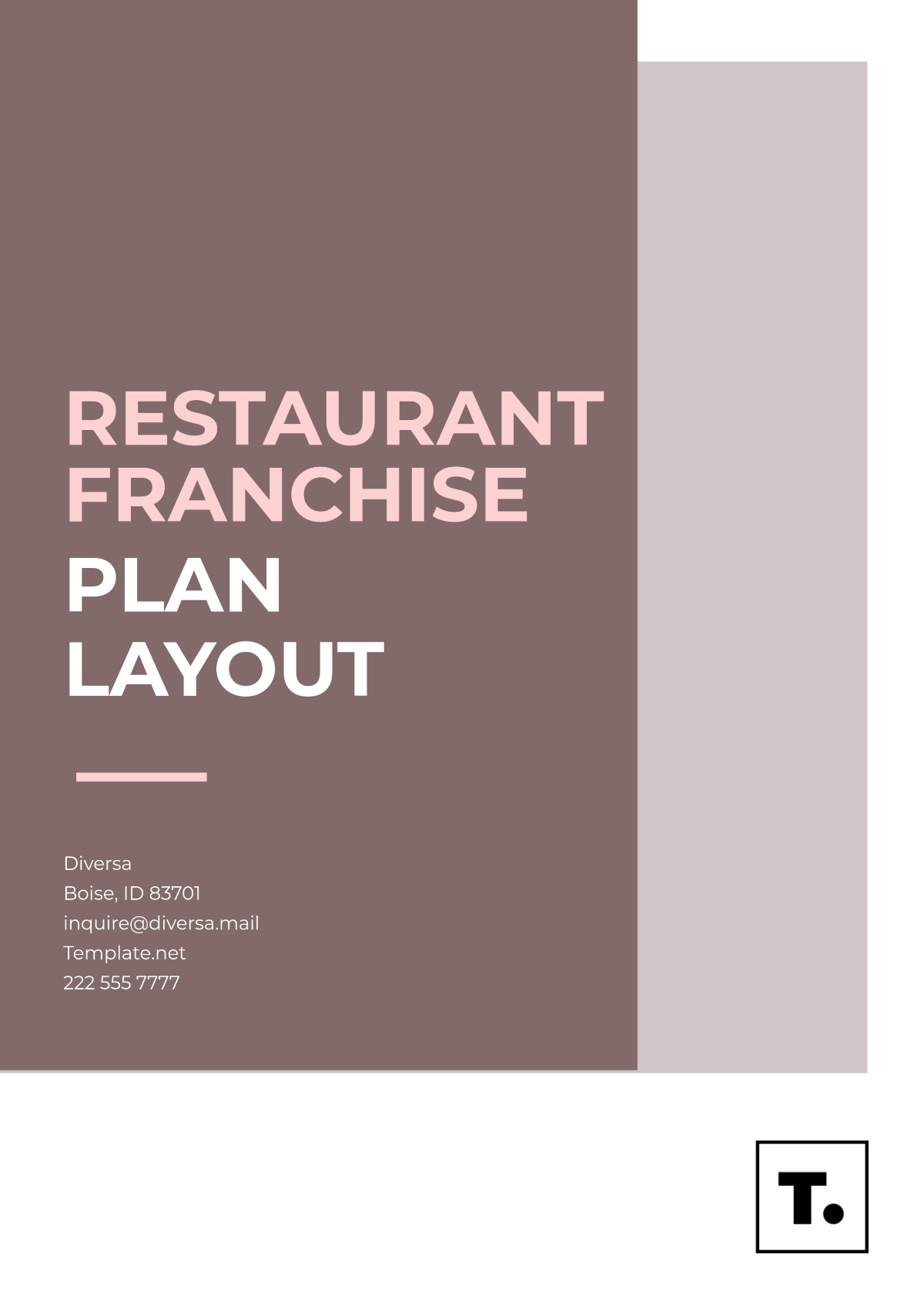 Restaurant Franchise Plan Layout Template - Edit Online & Download