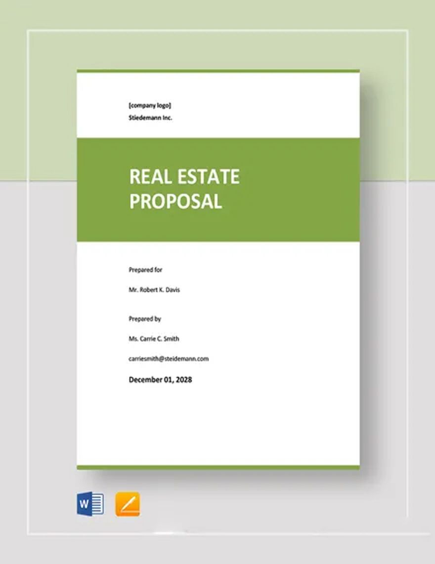 Sample Real Estate Proposal Template