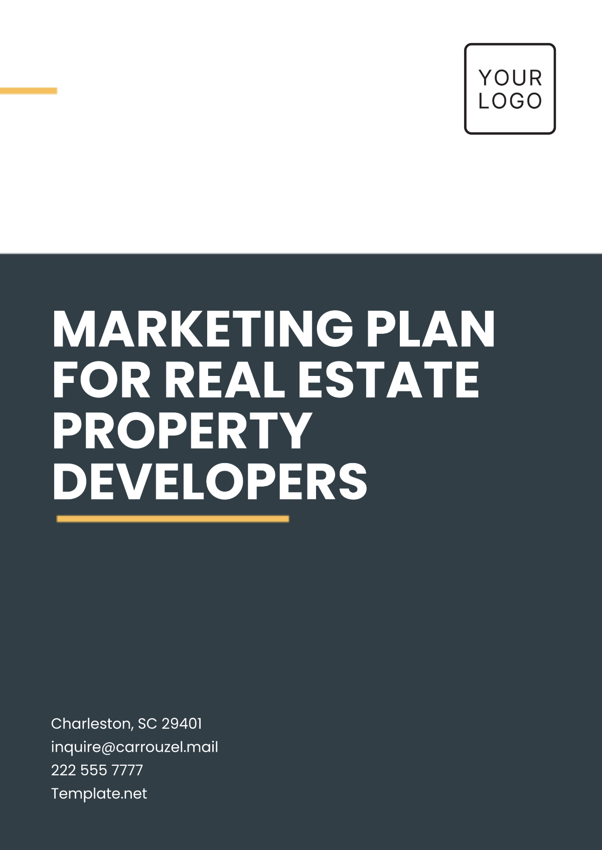 Marketing Plan for Real Estate Property Developers Template - Edit Online & Download