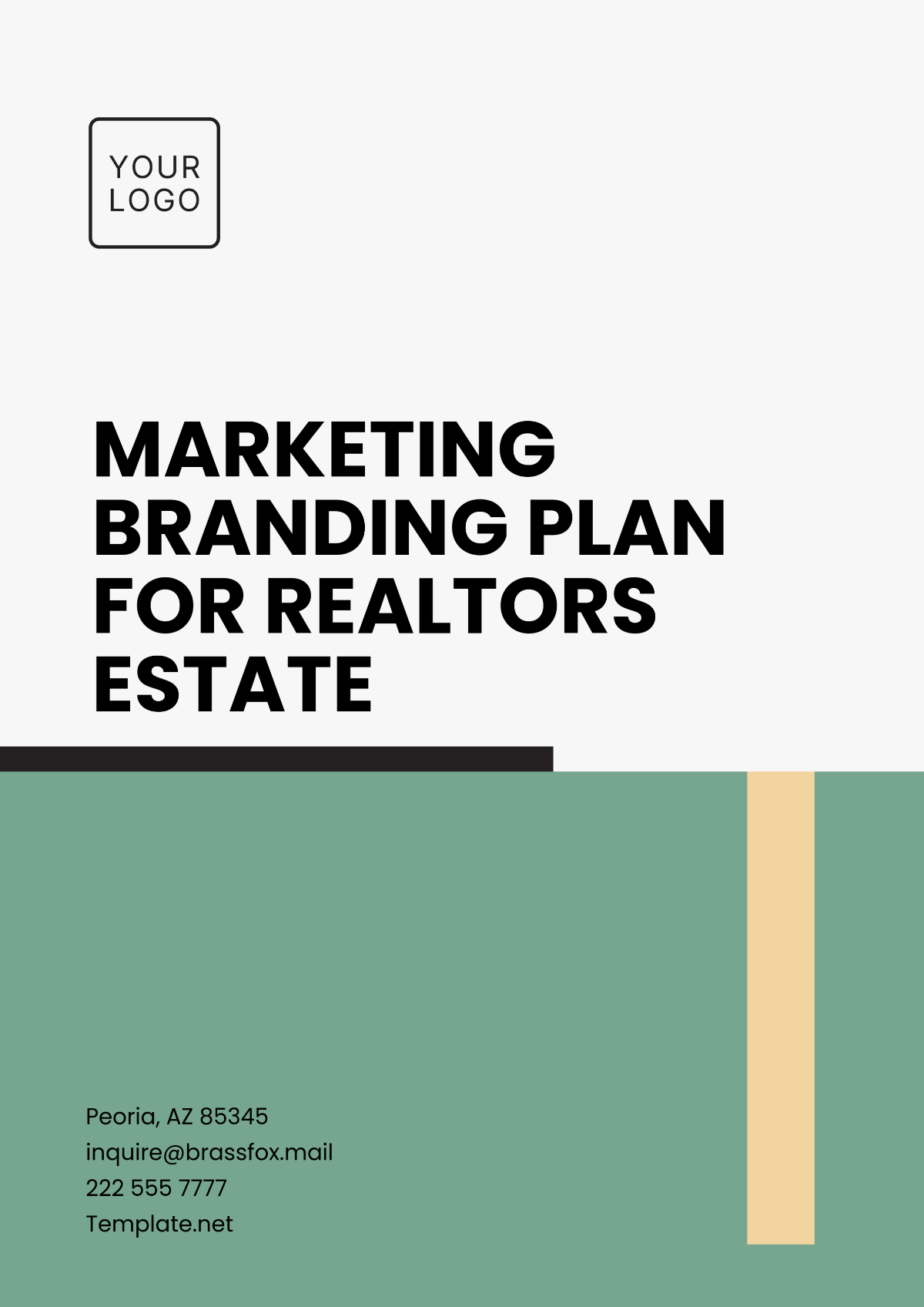 Free Marketing Branding Plan for Realtors Estate Template