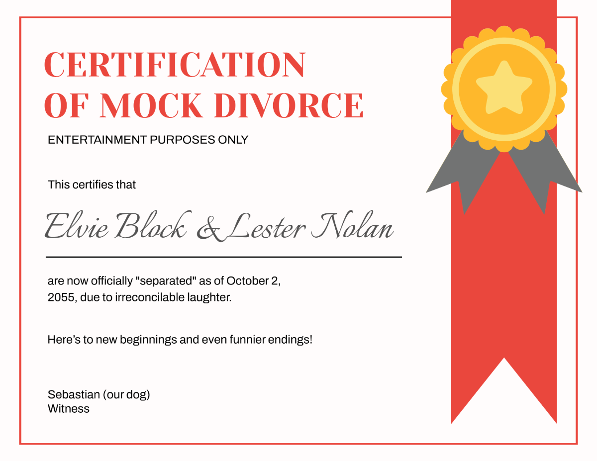 Free Mock Divorce Certificate Template - Edit Online & Download