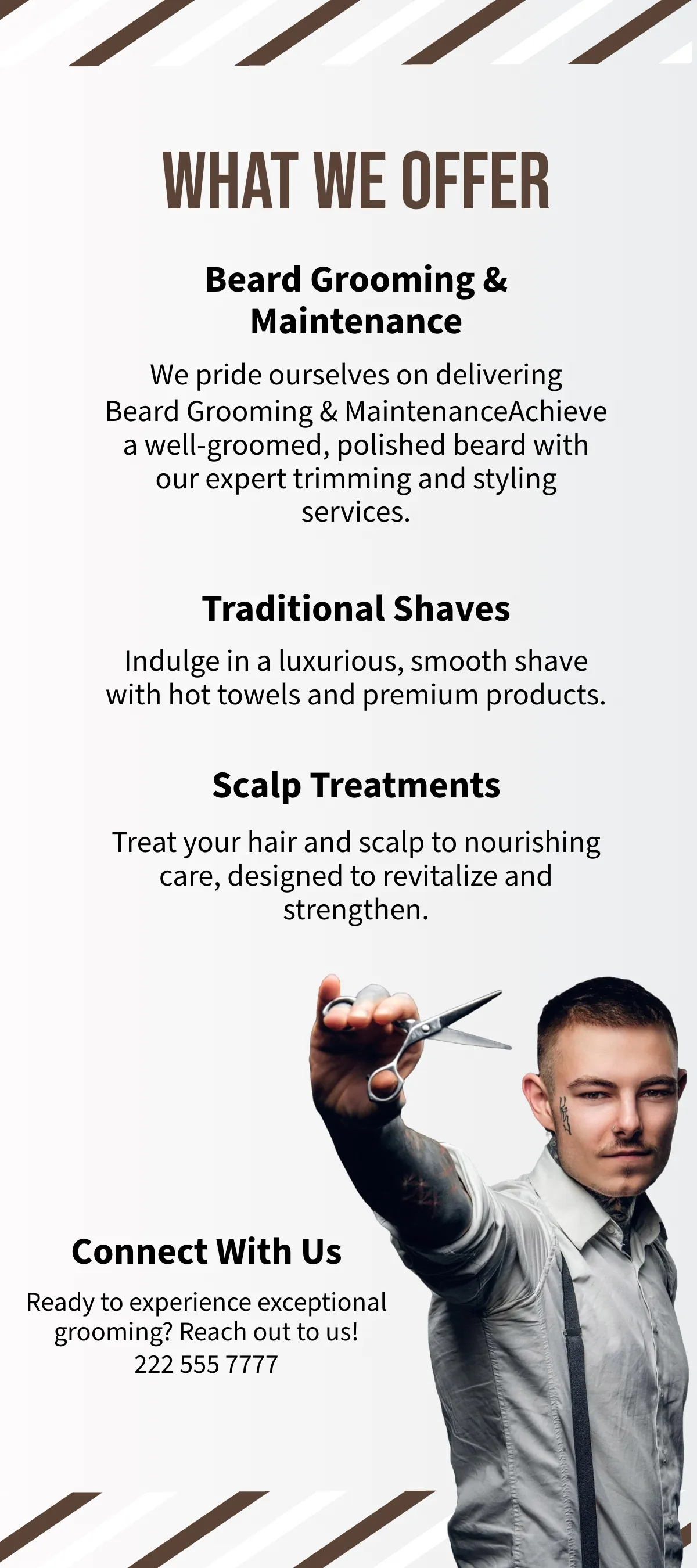 Free Barber Shop Rack Card Template to Edit Online
