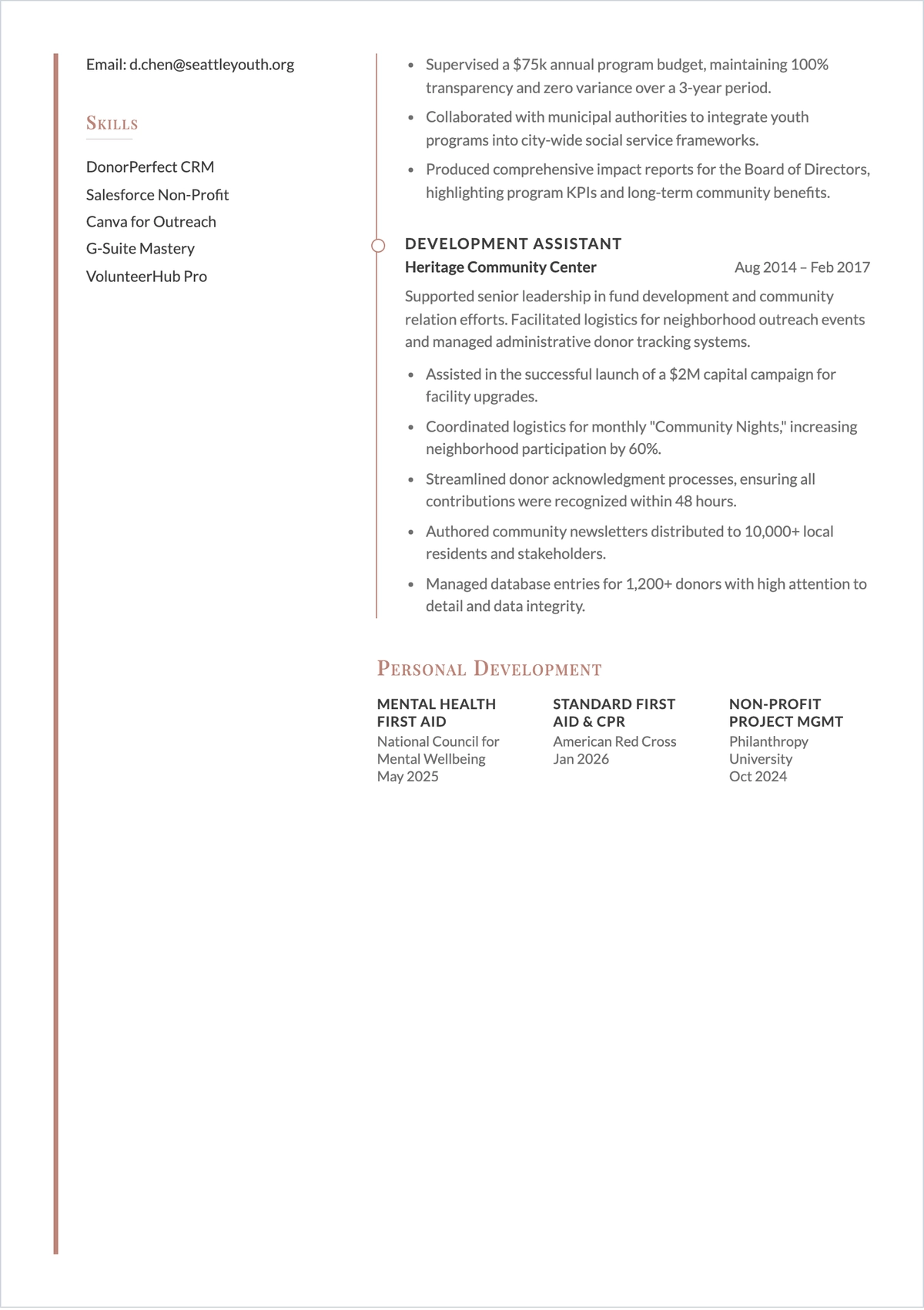 Free Volunteer Work Functional ATS Resume Template, AI Resume Builder