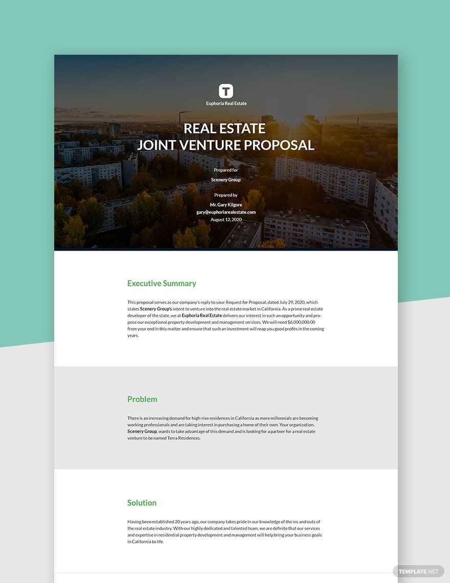 Real Estate Joint Venture Proposal Template