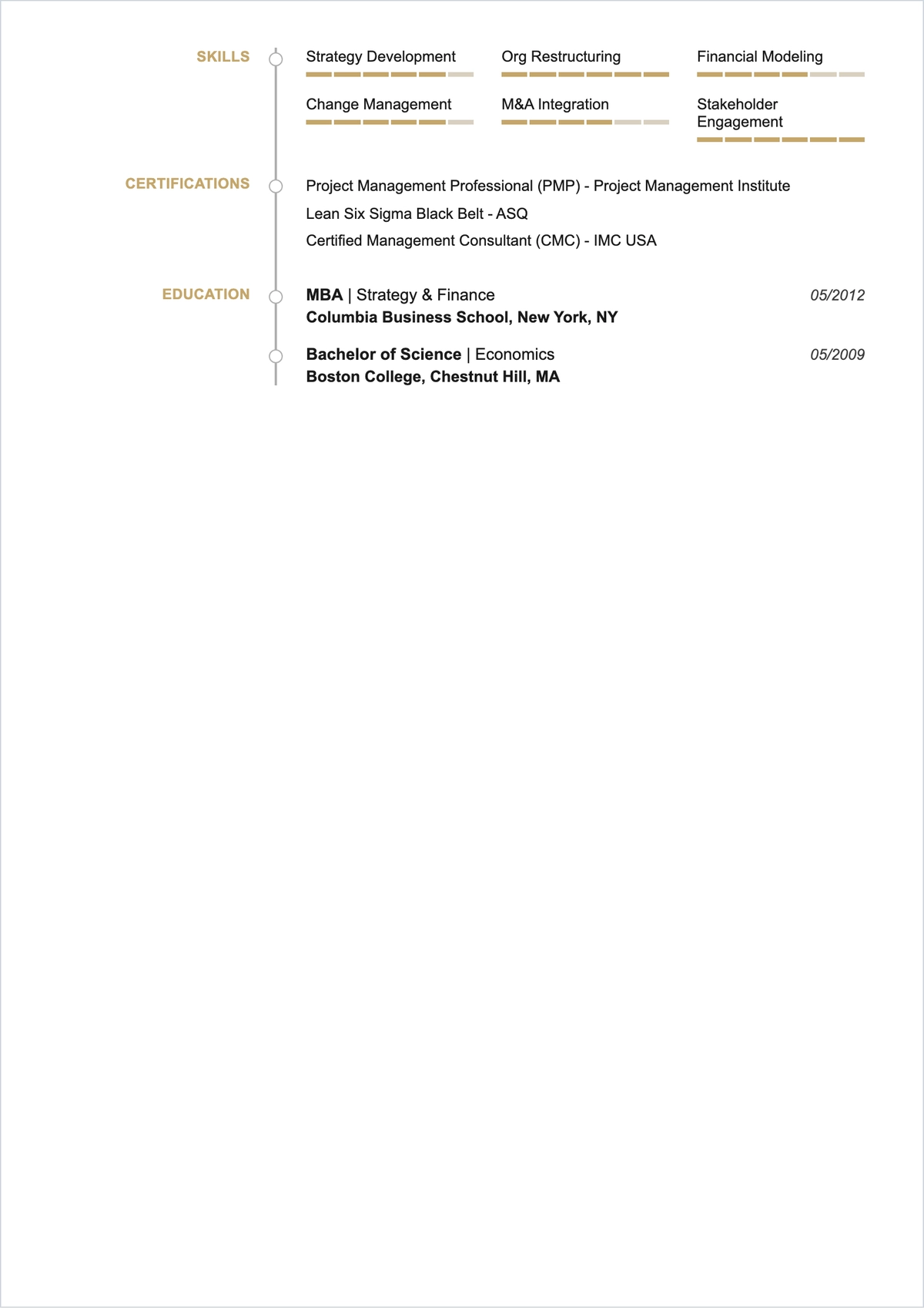 Free Printable Consultant Functional ATS Resume Template