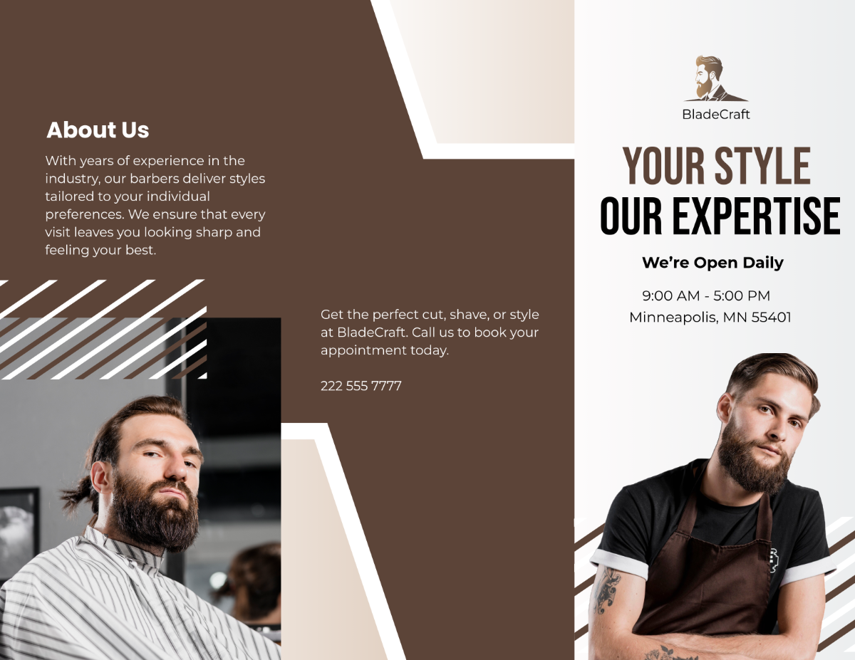 Free Barber Shop Brochure Template - Edit Online & Download