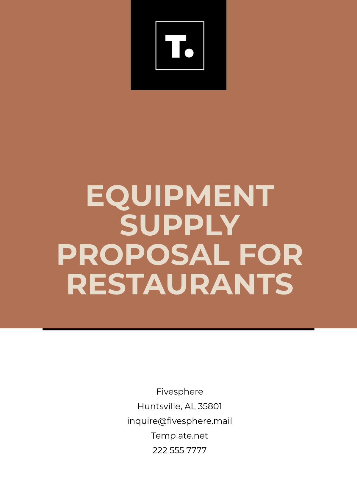 Equipment Supply Proposal for Restaurants Template