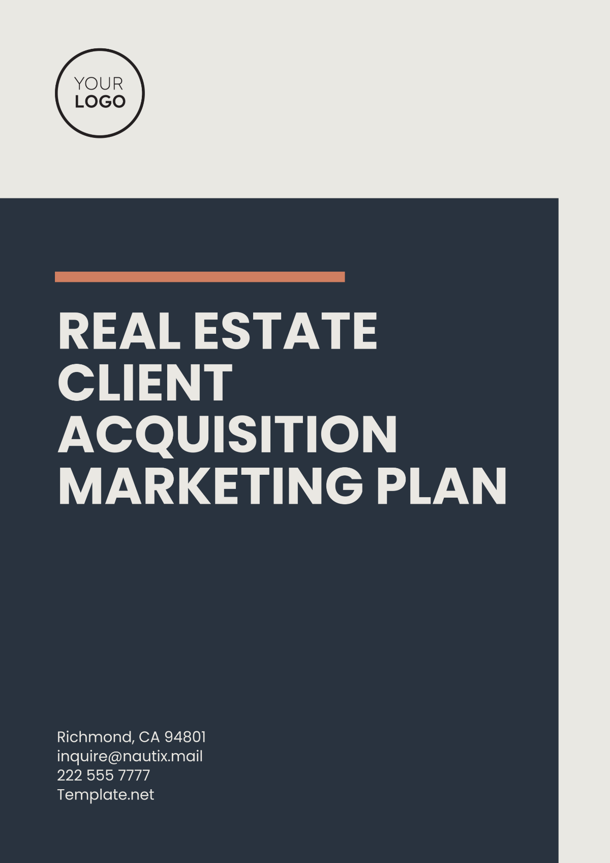 Free Realtor Estate Client Acquisition Marketing Plan Template