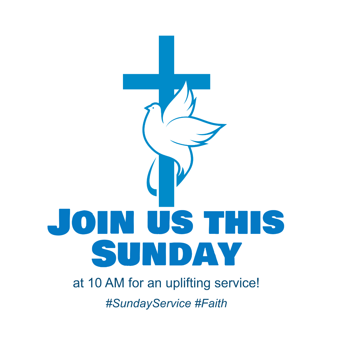 Free Modern Sunday Service Instagram Post Template - Edit Online & Download