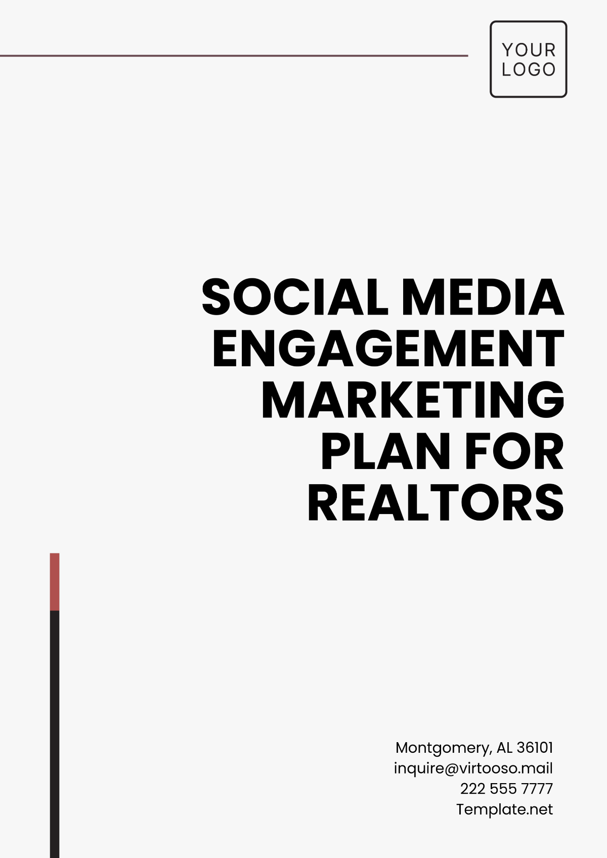 Free Social Media Engagement Marketing Plan for Realtors Template