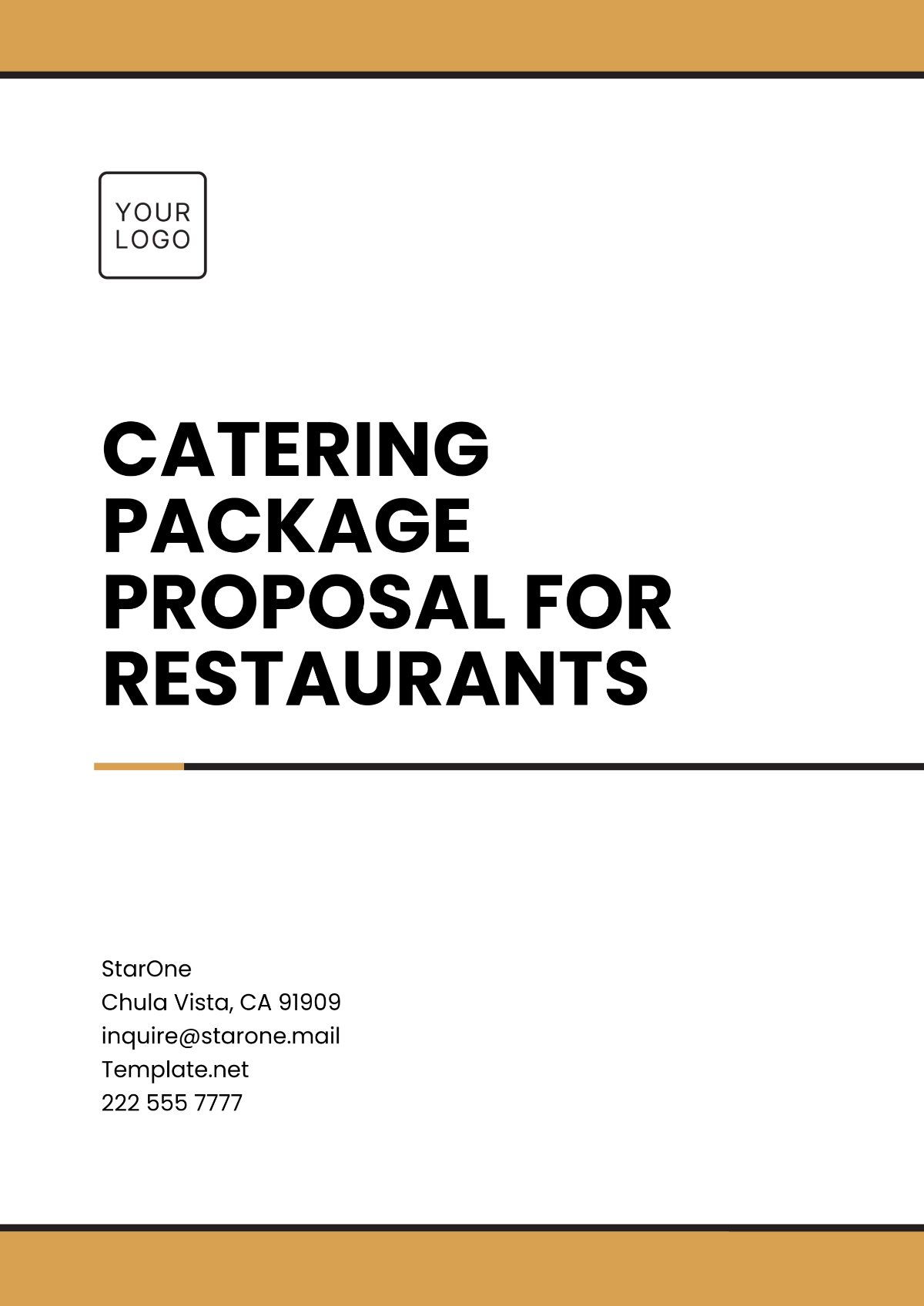 Catering Package Proposal for Restaurants Template - Edit Online & Download