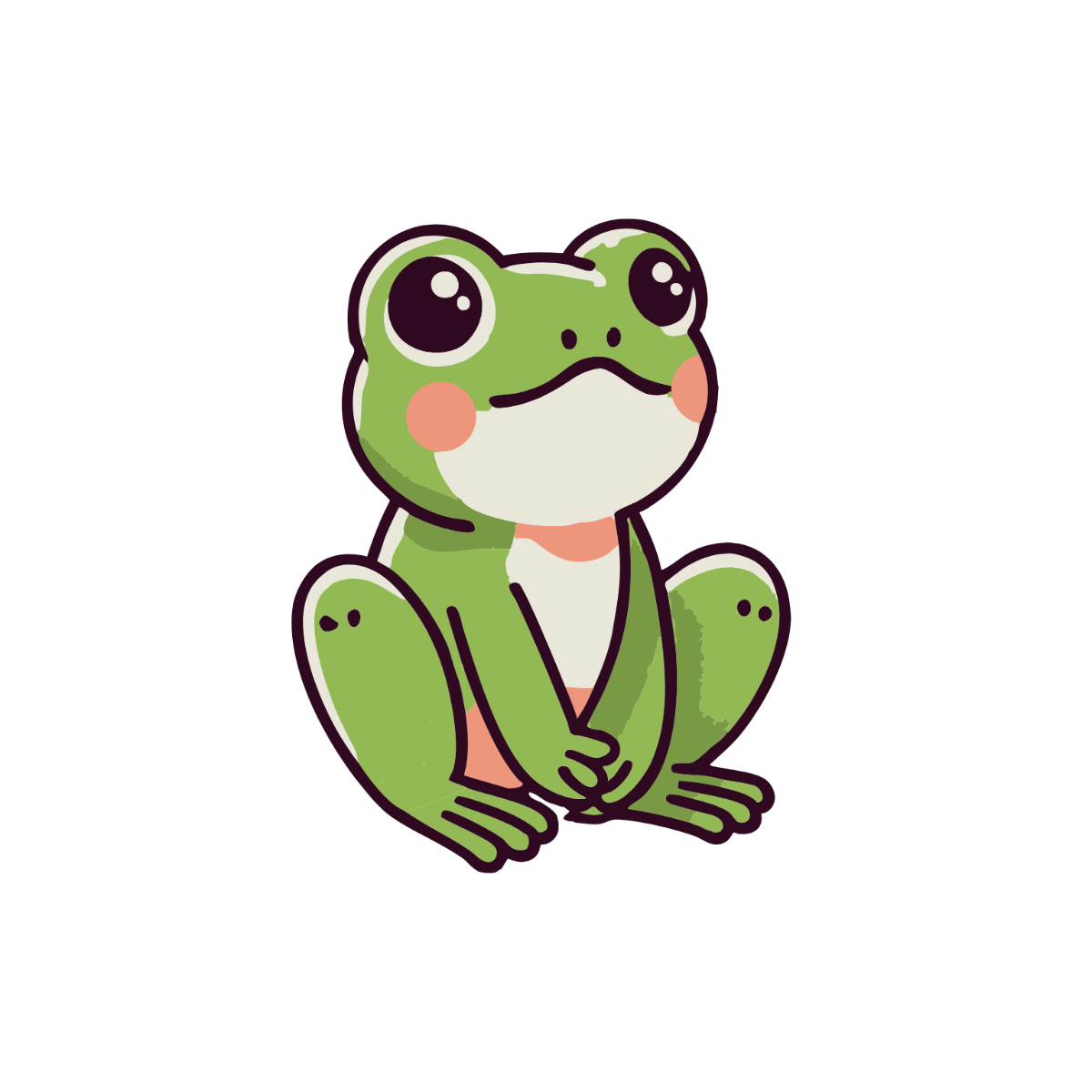 Free Frog Sitting Clipart Template