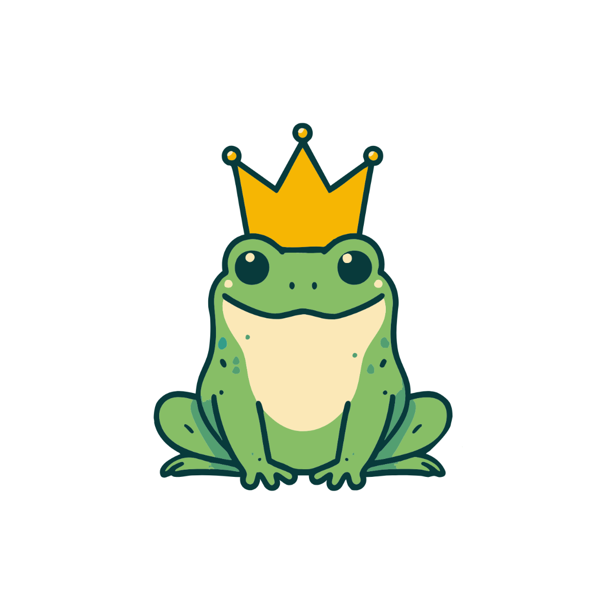 Free Frog and Crown Clipart Template