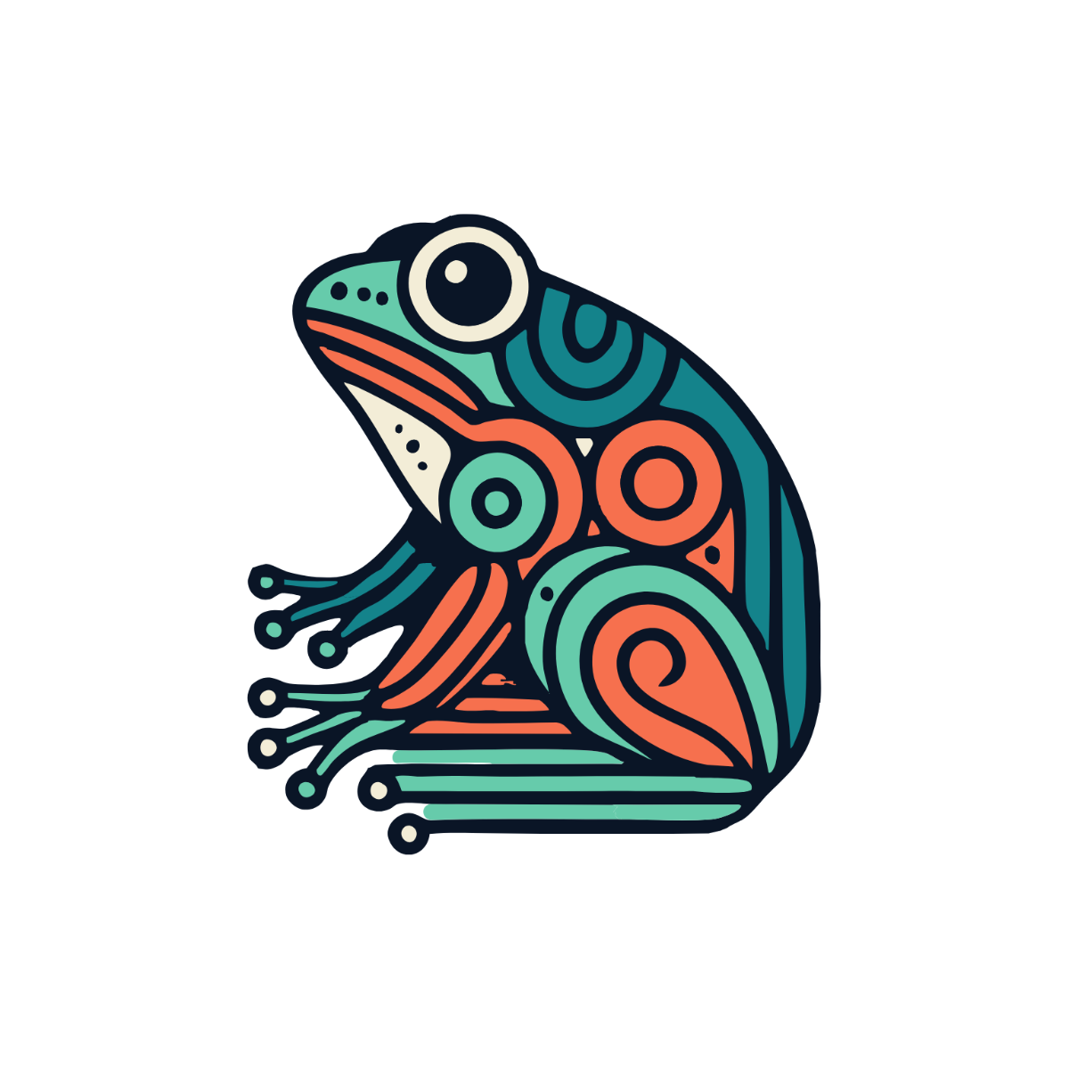 Free Artistic Frog Clipart Template