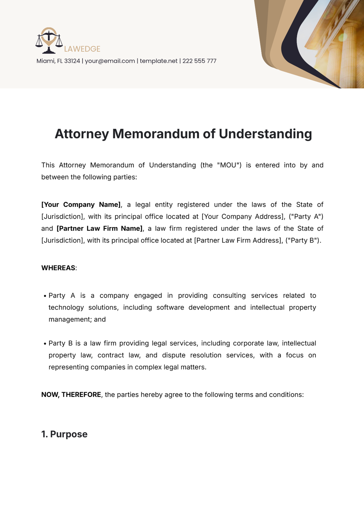 Attorney Memorandum of Understanding Template - Edit Online & Download