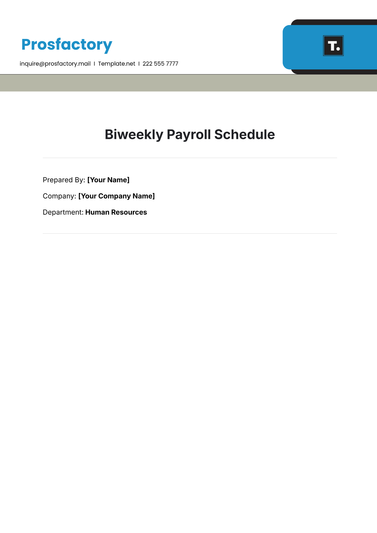 Biweekly Payroll Schedule Template - Edit Online & Download