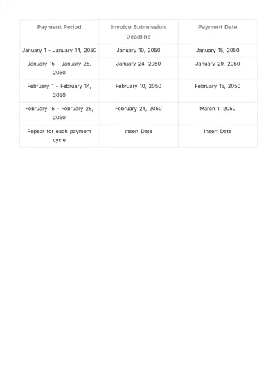Free Freelancer/Contractor Payroll Schedule Template to Edit Online