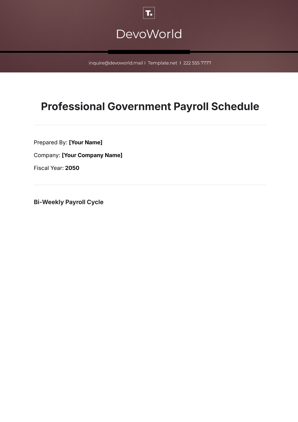 Professional Government Payroll Schedule Template - Edit Online & Download