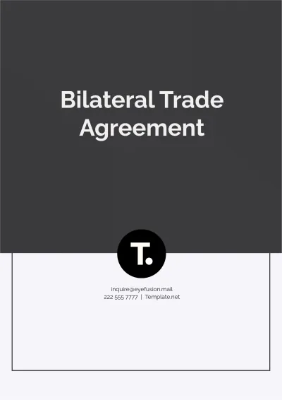 Free Bilateral Trade Agreement Template to Edit Online