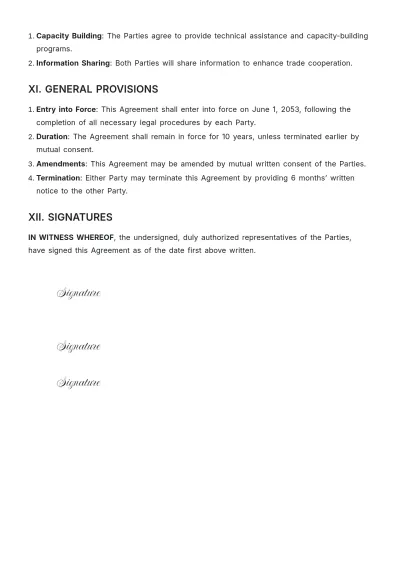 Free Bilateral Trade Agreement Template to Edit Online