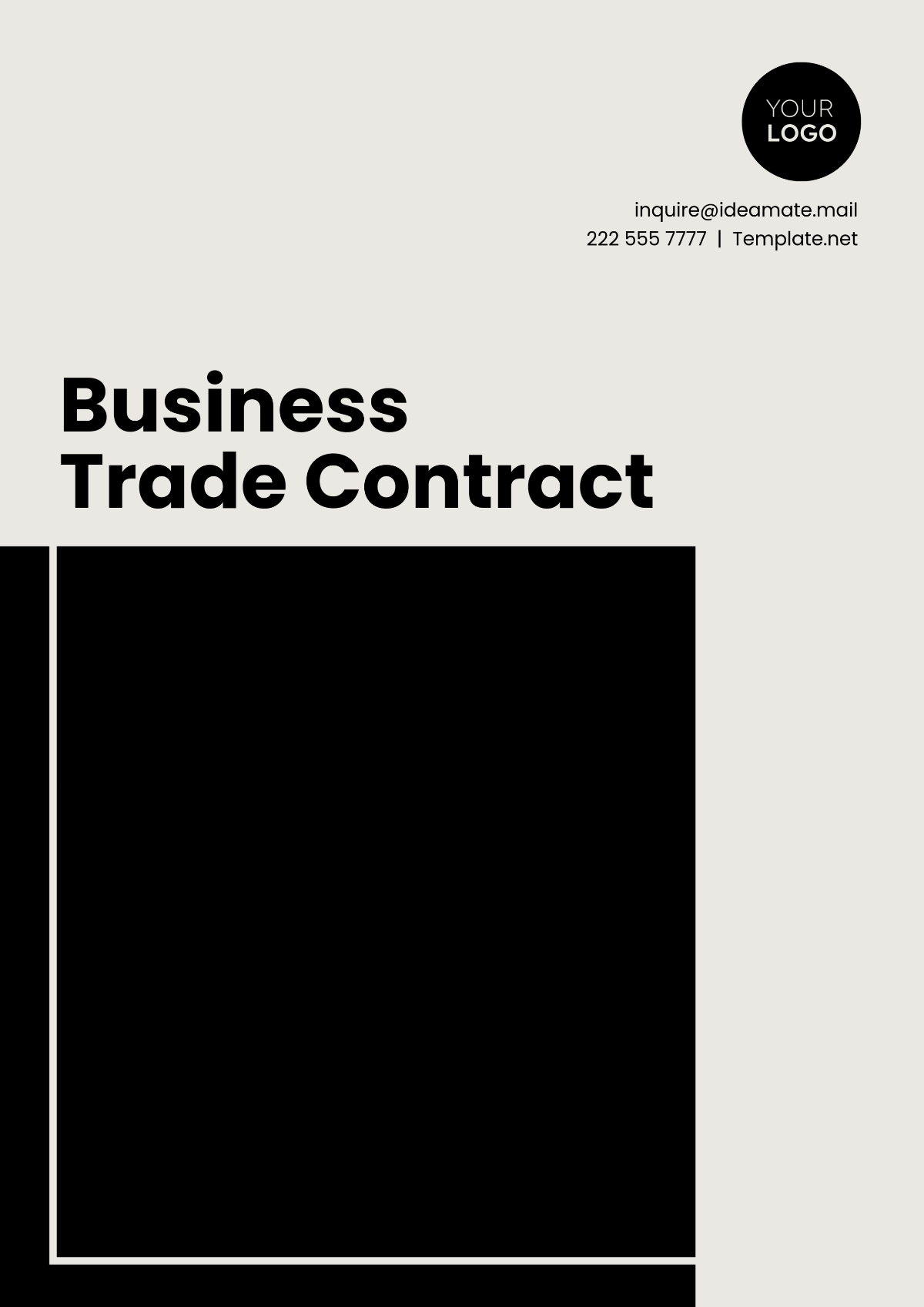 Professional Business Trade Contract Template