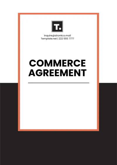 Free Printable Commerce Agreement Template to Edit Online