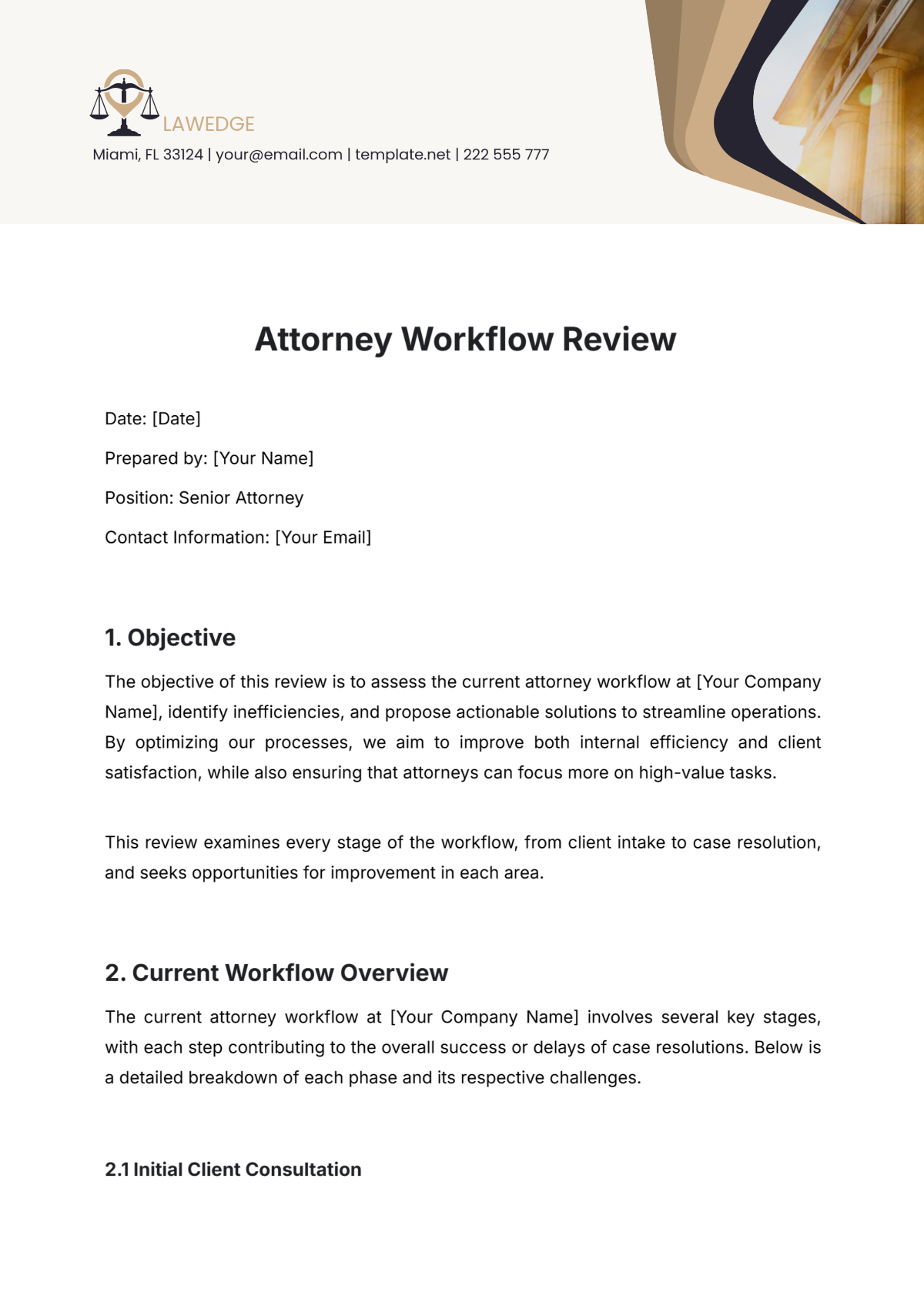 Attorney Workflow Review Template