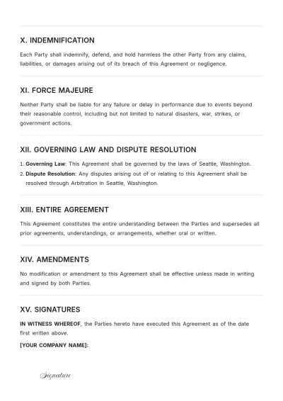 Free Standard Trade Agreement Template to Edit Online