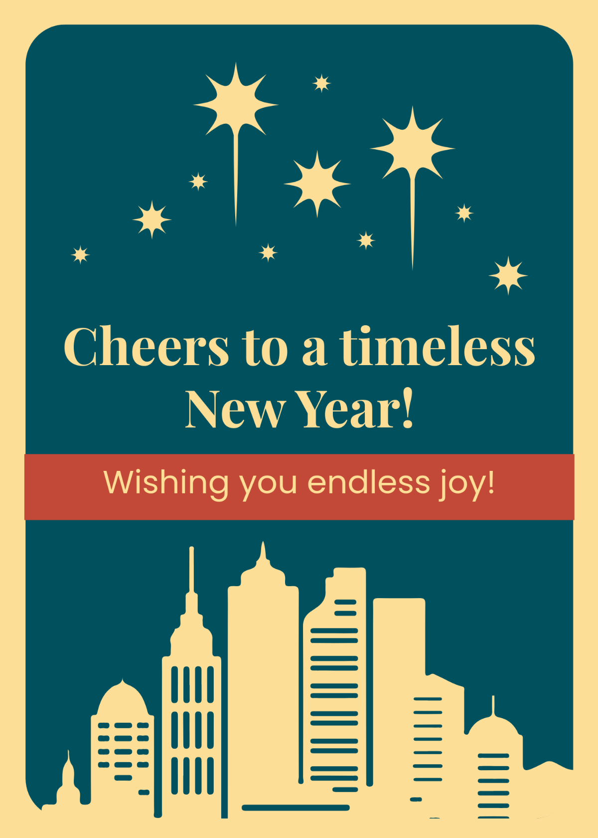 Vintage New Year Greeting Card Template - Edit Online & Download